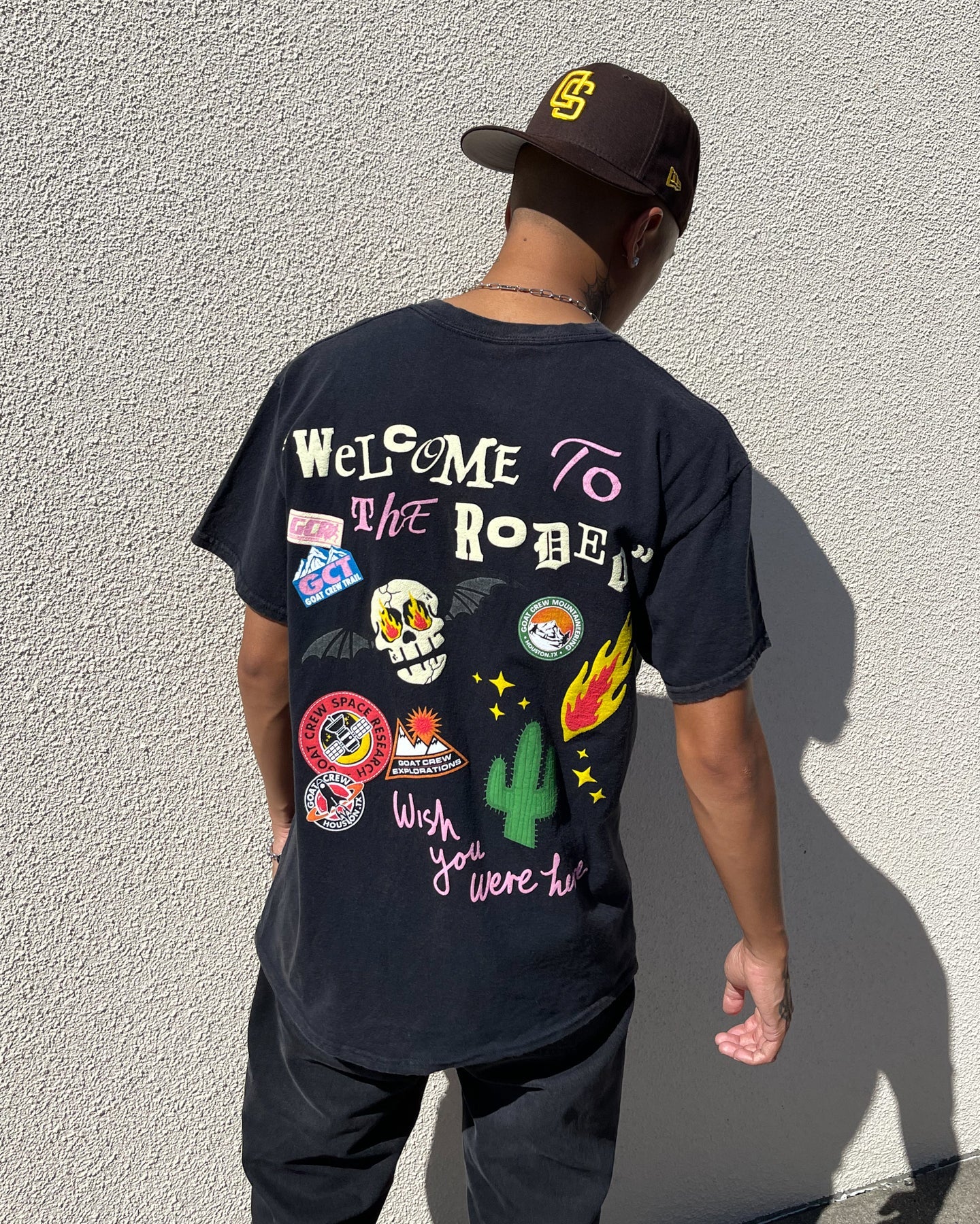 Goat Crew Welcome Vintage T-Shirt Black Wash
