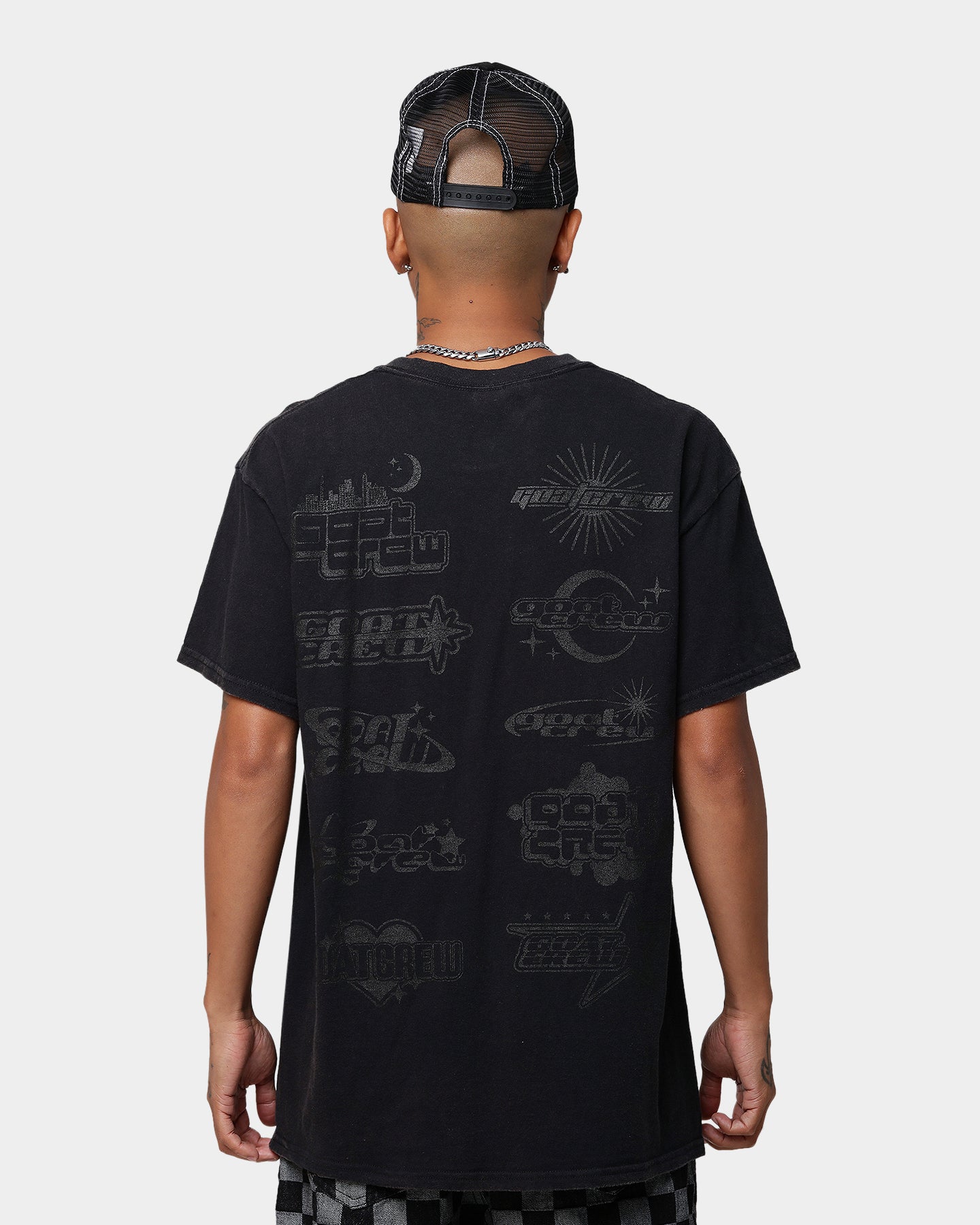 Goat Crew Stacked Logo Vintage T-Shirt Black Wash