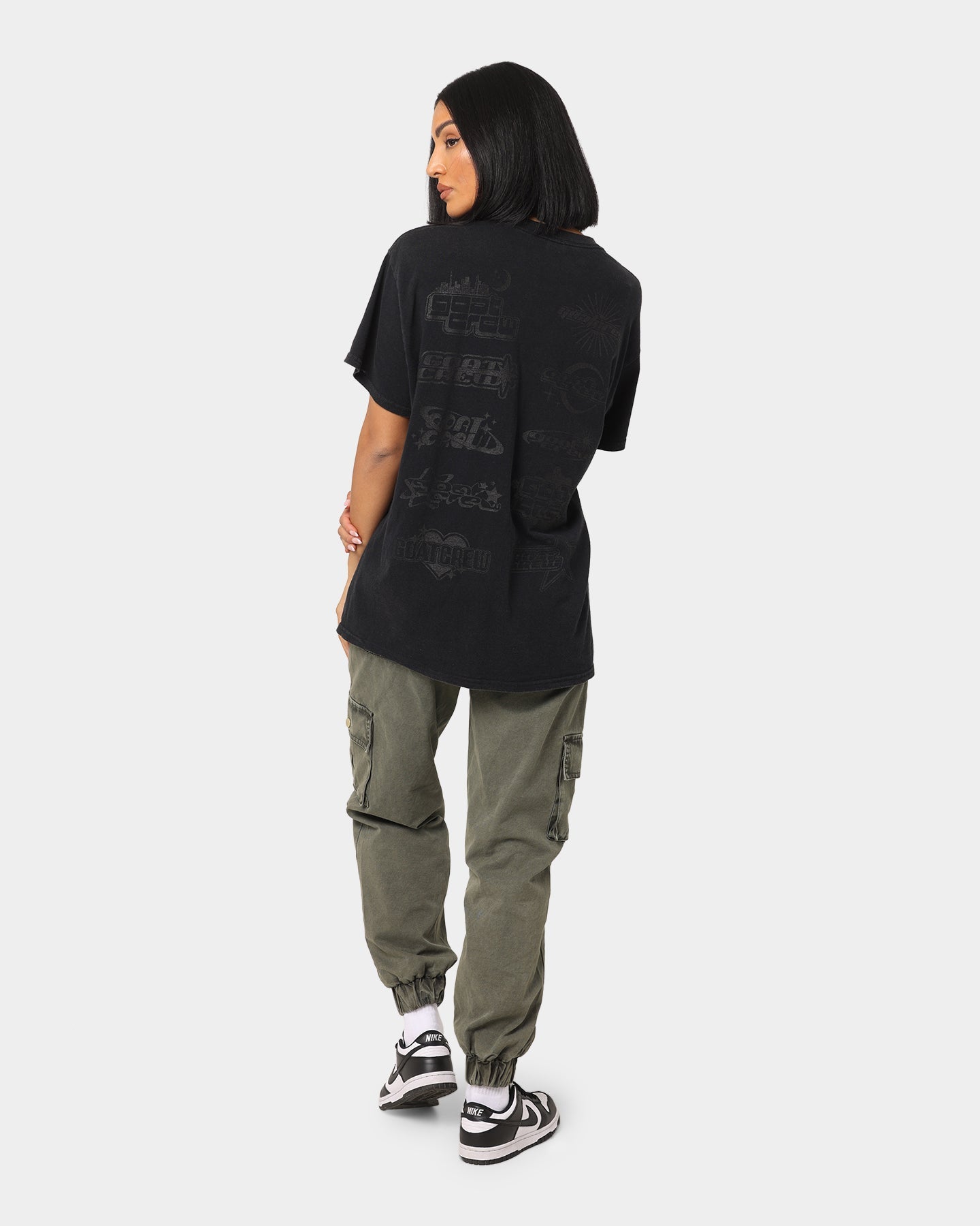 Goat Crew Stacked Logo Vintage T-Shirt Black Wash Style001