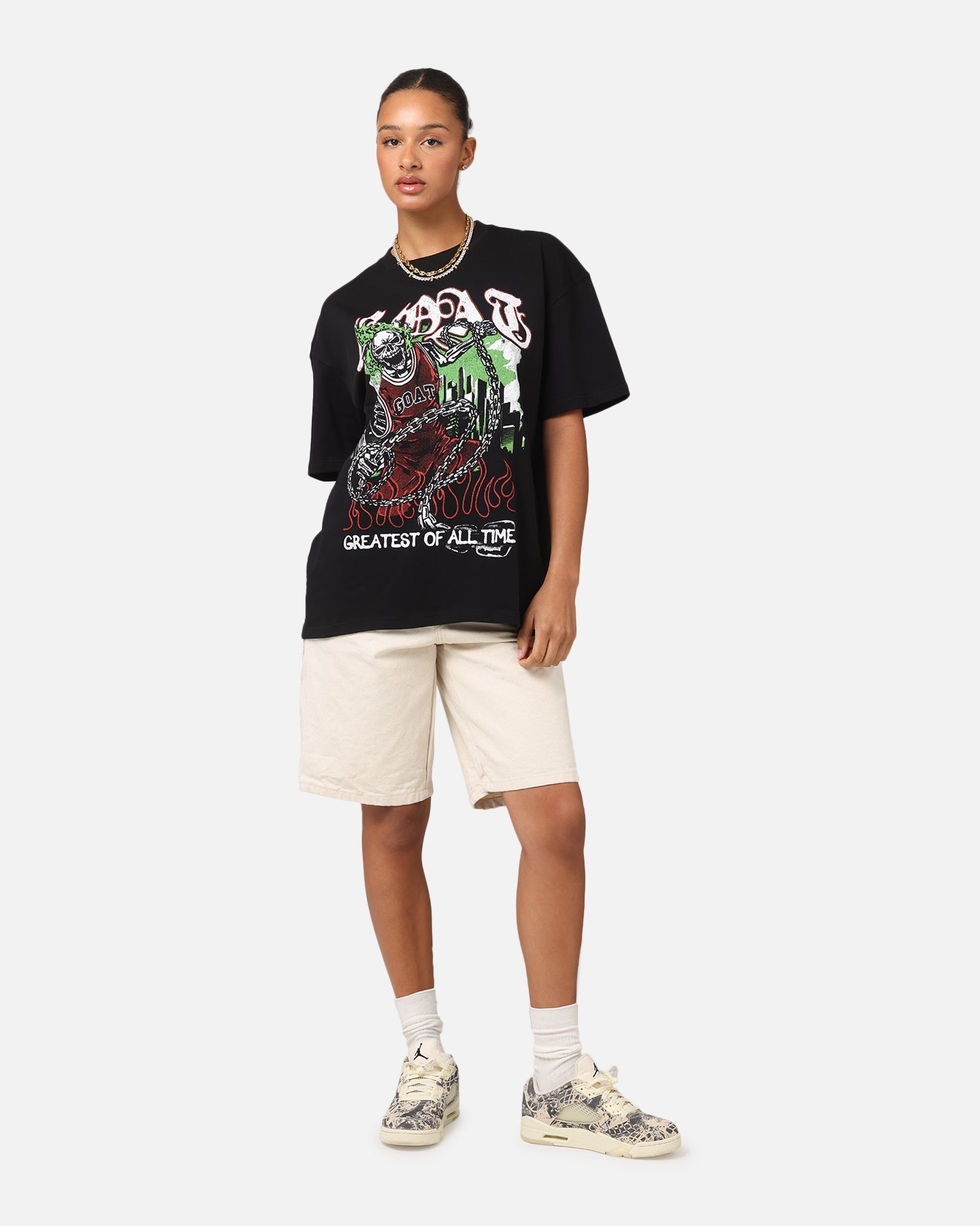 Goat Crew Goat Skull Vintage T-Shirt Black Style001