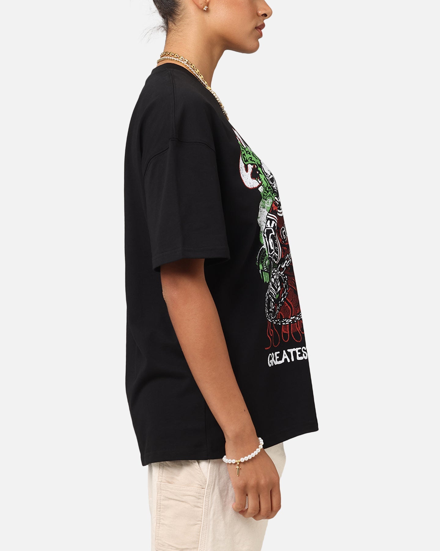 Goat Crew Goat Skull Vintage T-Shirt Black Style001