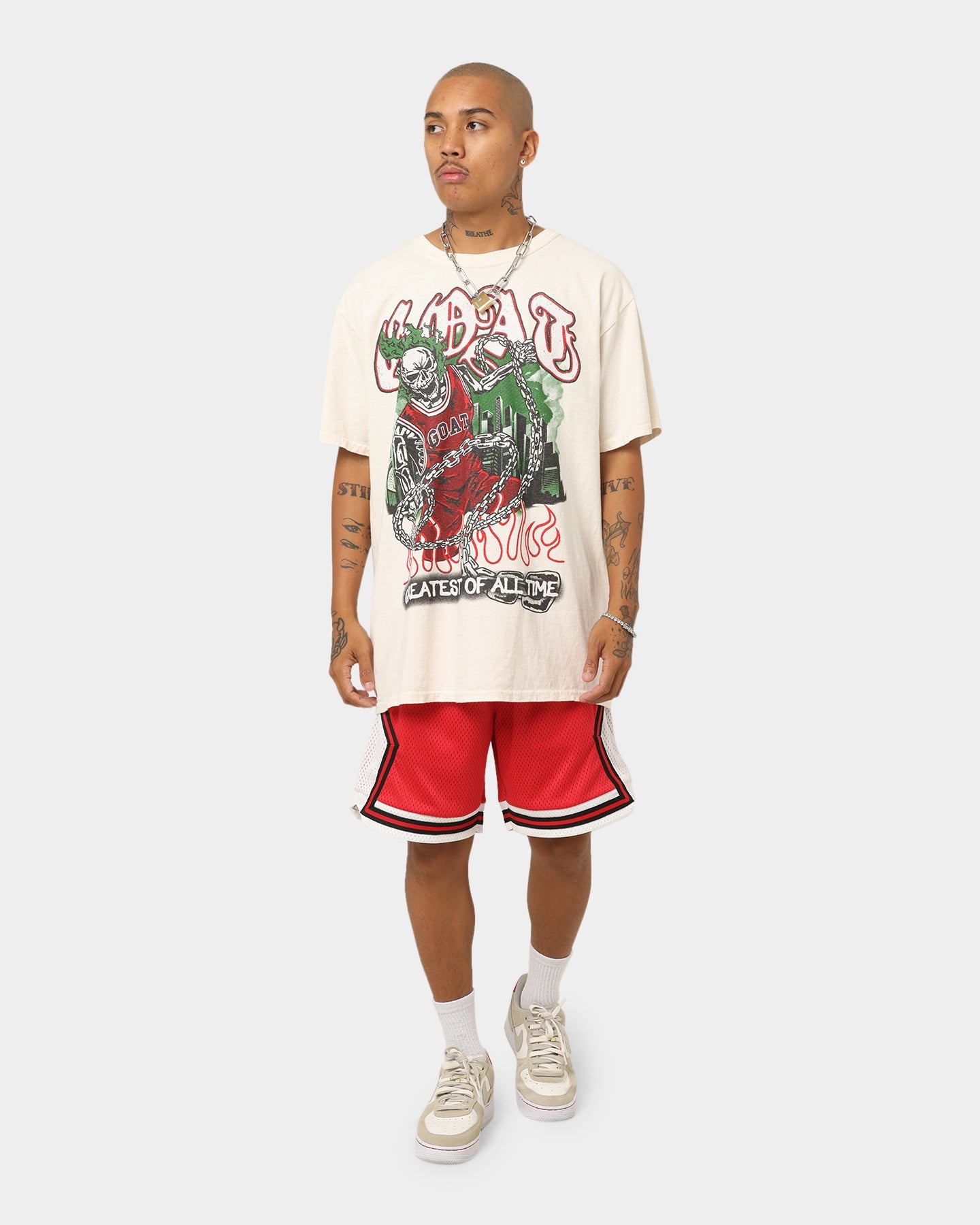 Goat Crew Goat Skull Vintage T-Shirt Off White