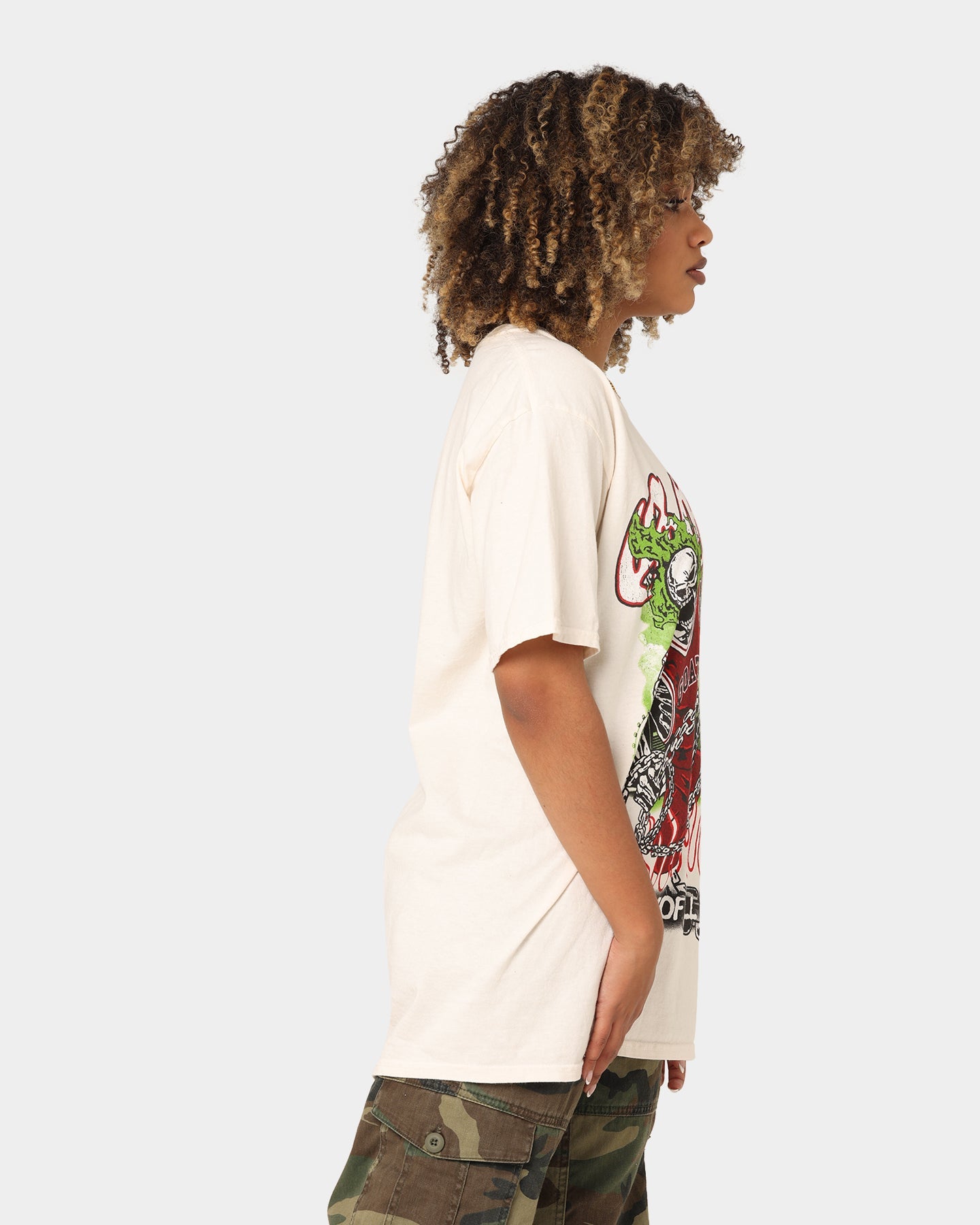 Goat Crew Goat Skull Vintage T-Shirt Off White Style001