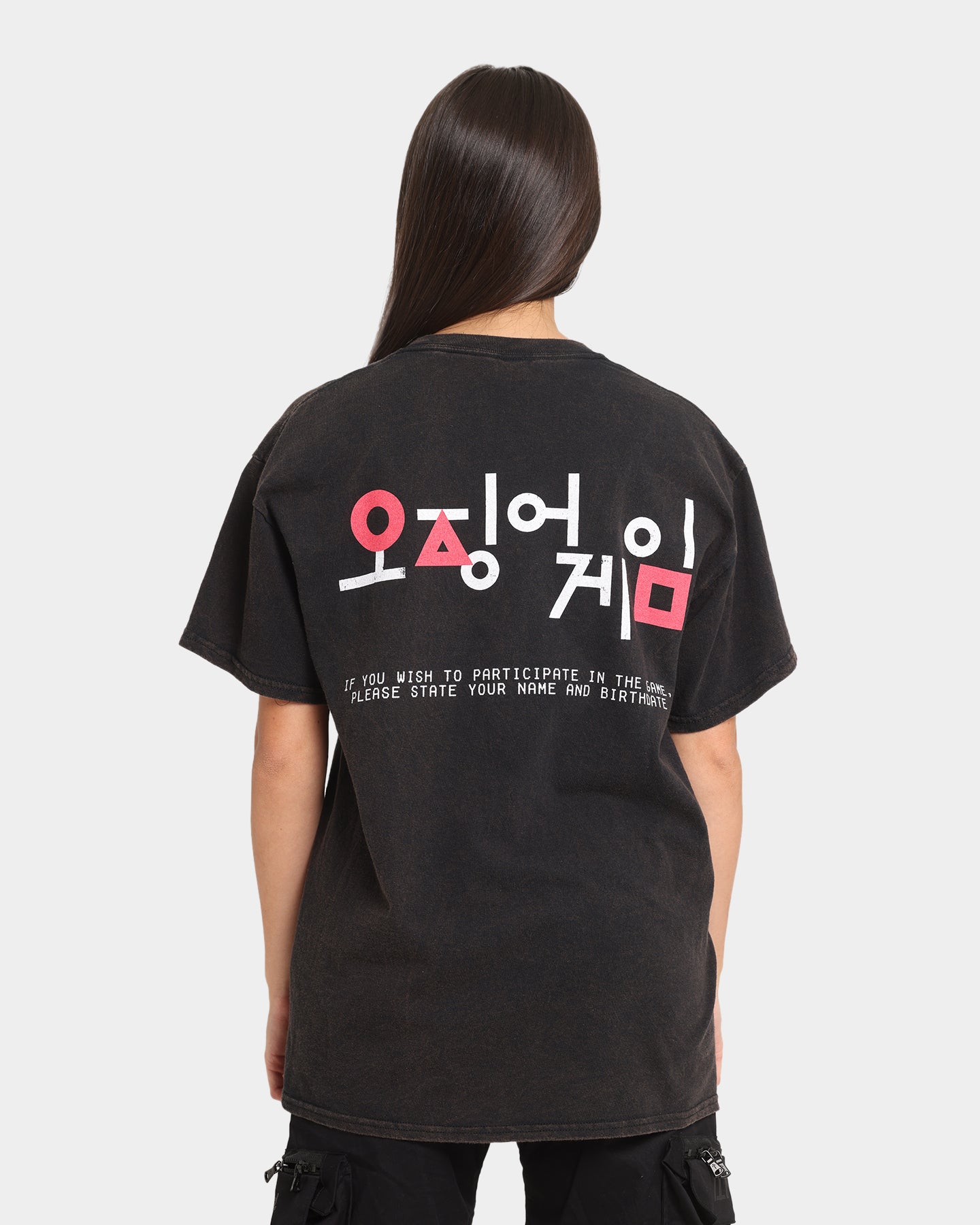 Goat Crew X Squid Game Logo Vintage T-Shirt Black Wash Style001