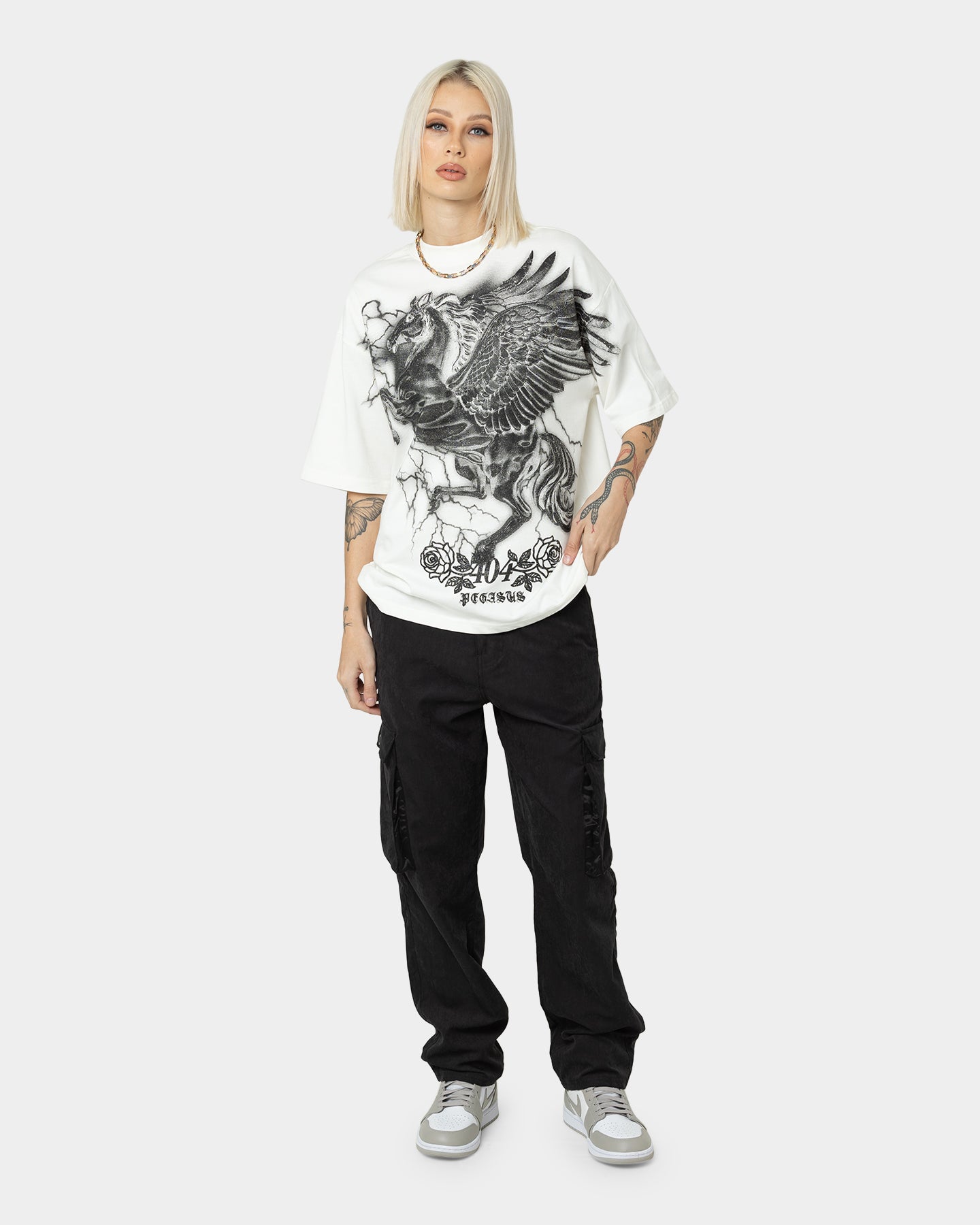 404 Pegasus Vintage T-Shirt Off White Style001