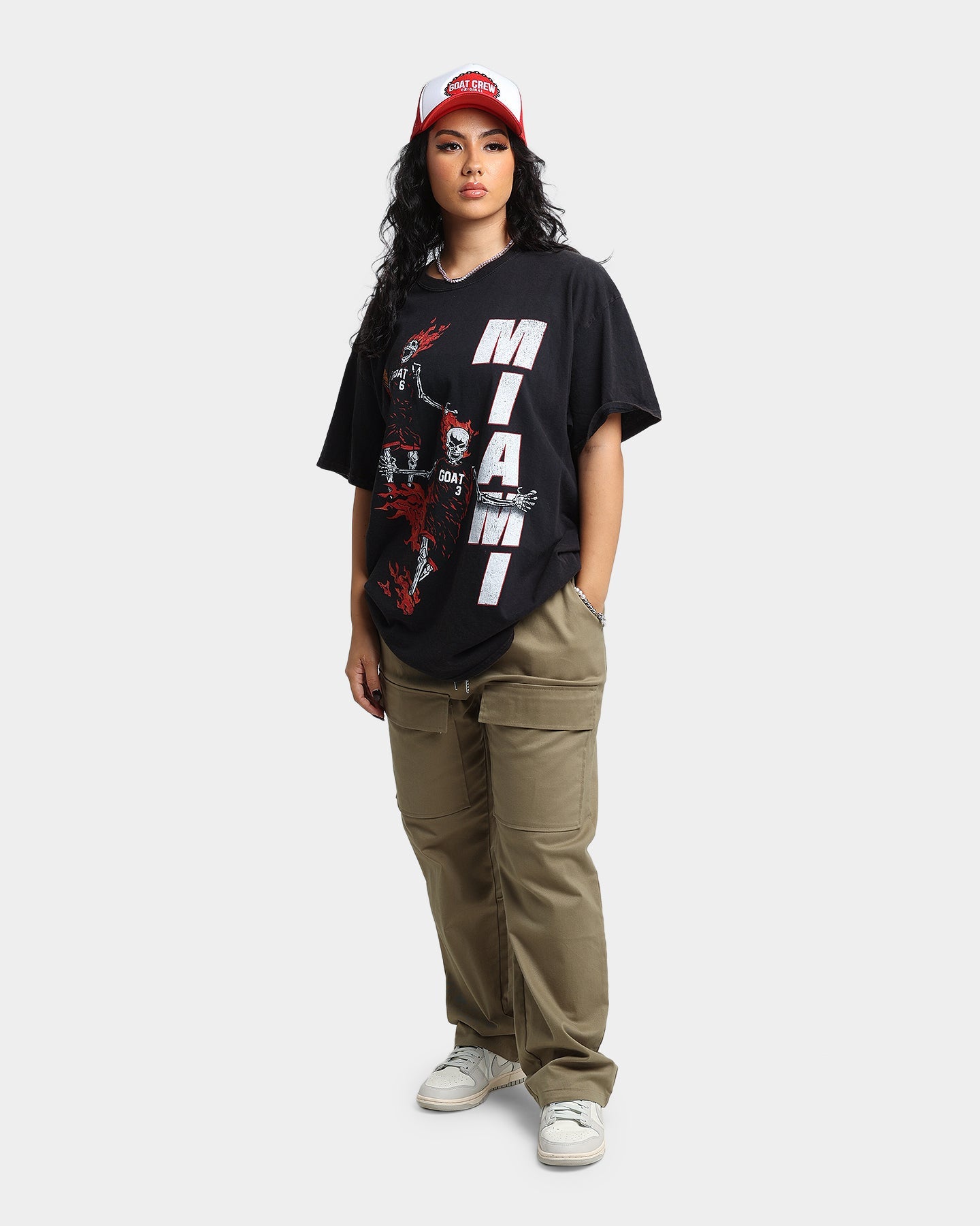 Goat Crew Team Miami Vintage T-Shirt Black Wash Style001