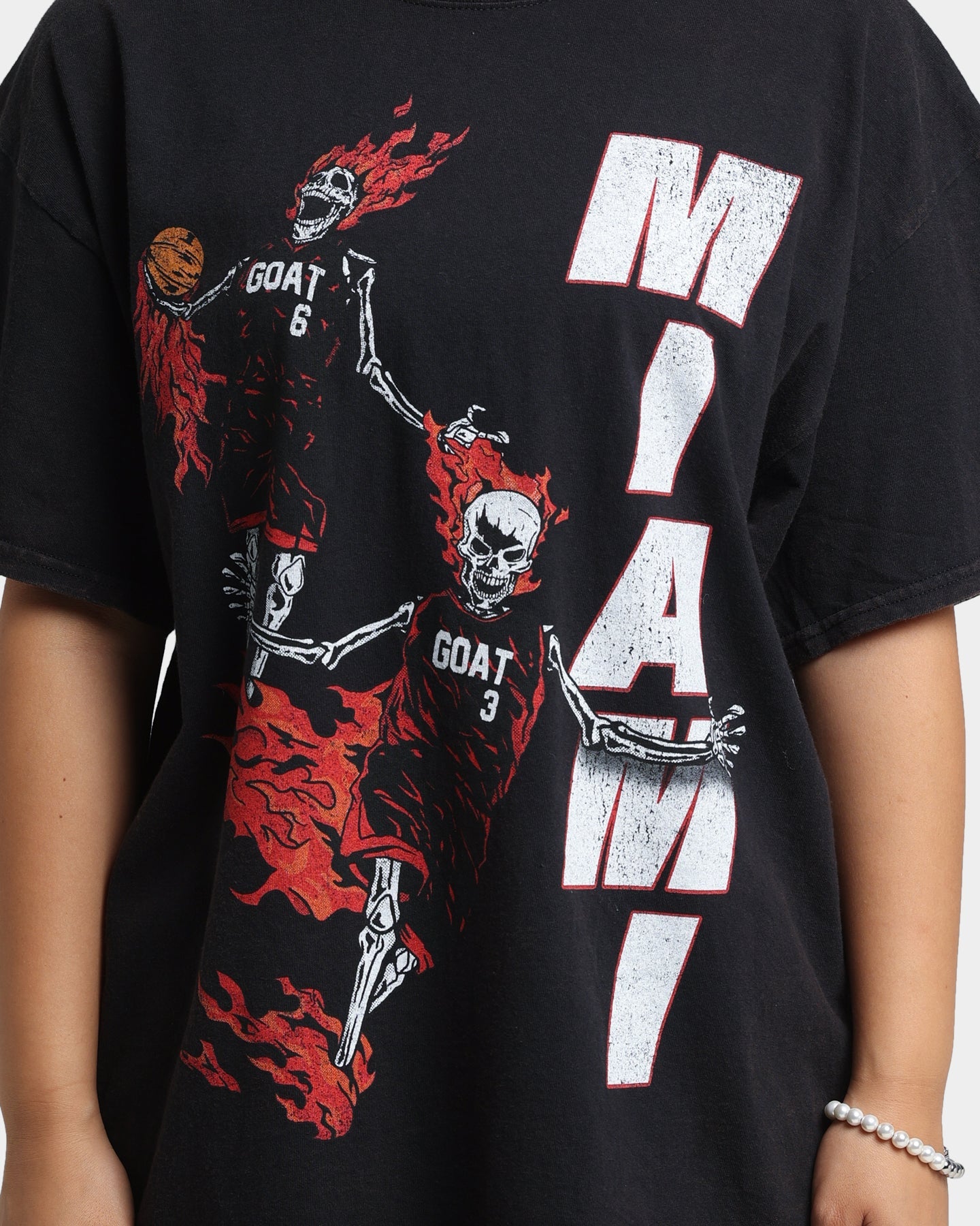 Goat Crew Team Miami Vintage T-Shirt Black Wash Style001