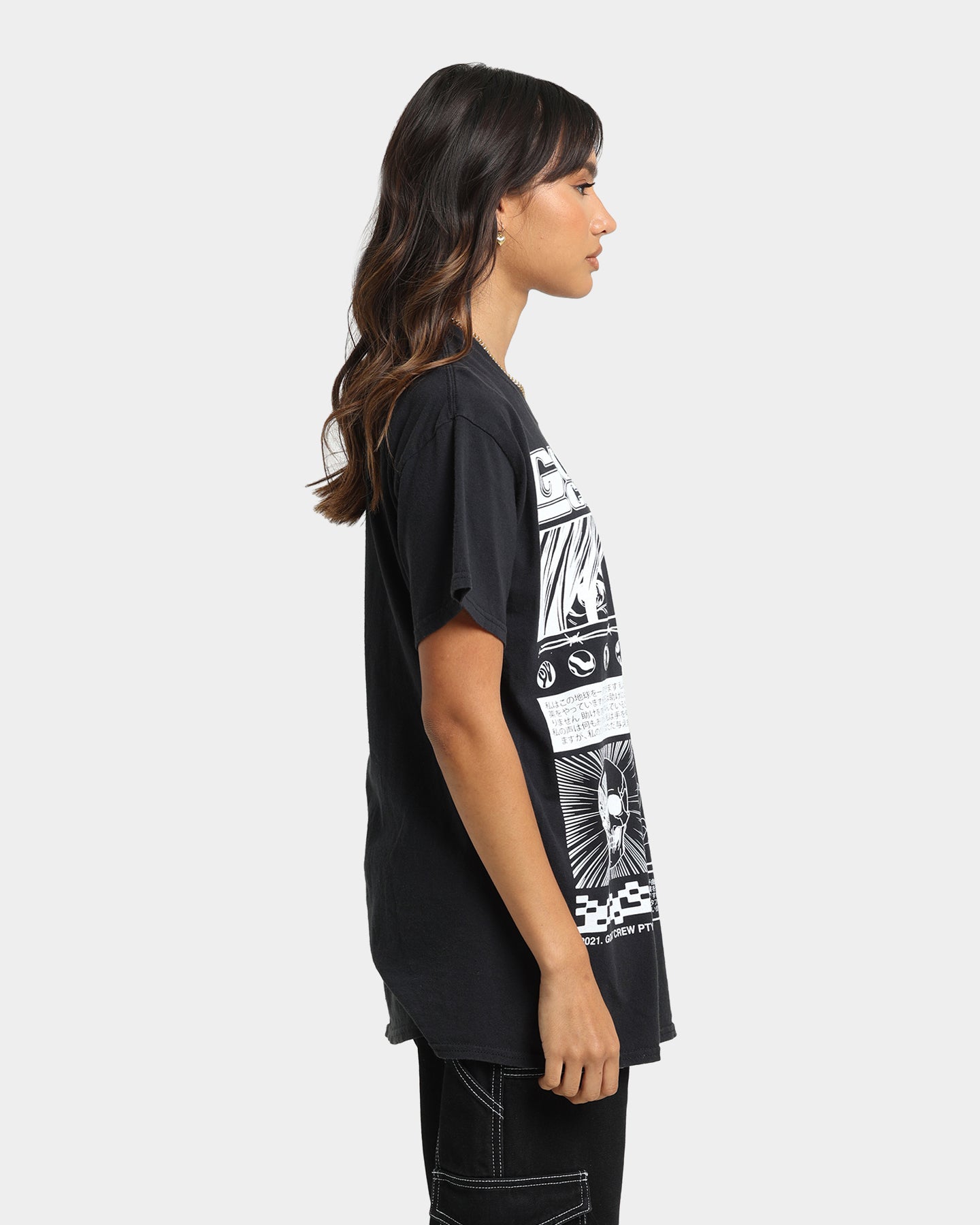 Goat Crew Harajuku Vintage T-Shirt Black Wash Style001