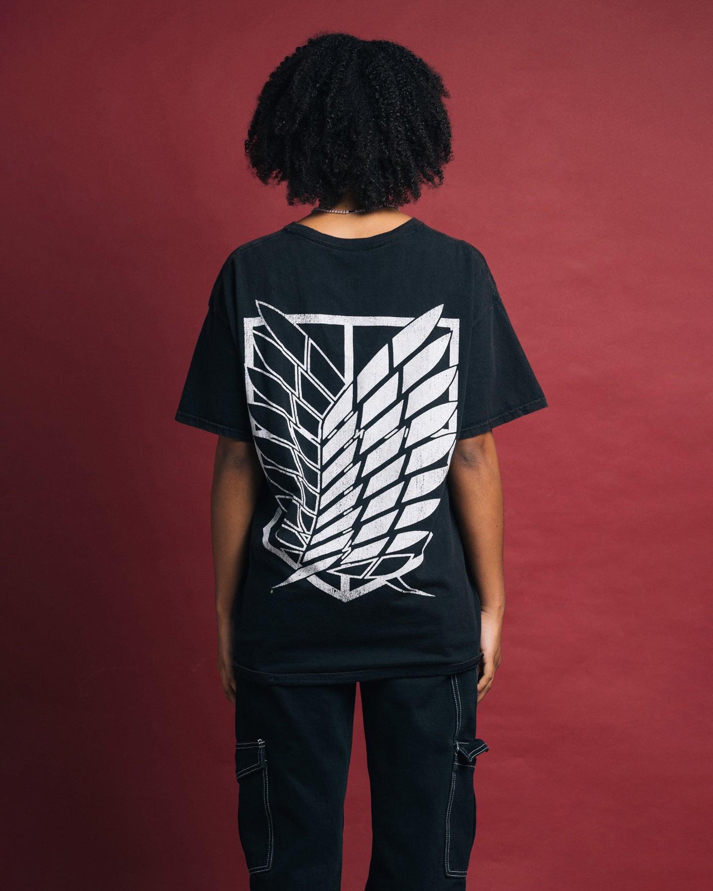 Goat Crew X Attack On Titan Captain Levi Vintage T-Shirt Black Wash Style001