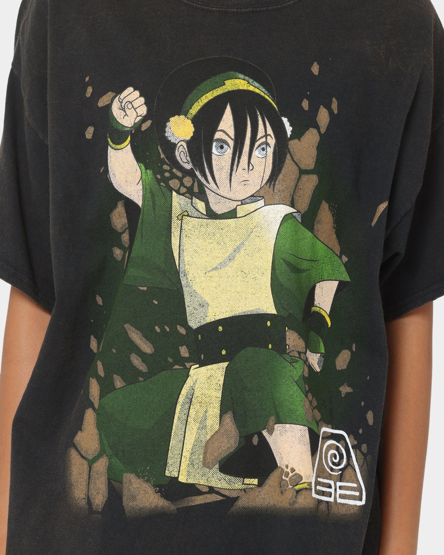 Goat Crew x Avatar: The Last Airbender Earth Elements Vintage T-Shirt Black Wash Style001