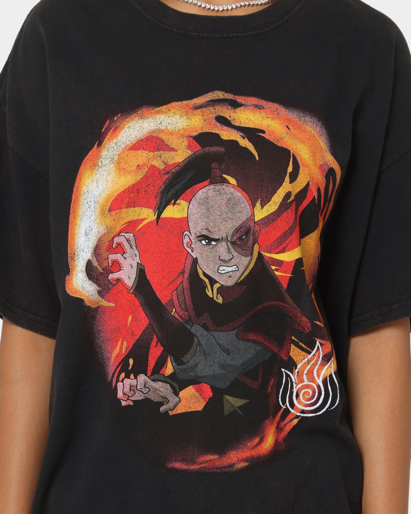 Goat Crew x Avatar: The Last Airbender Fire Elements Vintage T-Shirt Black Wash Style001
