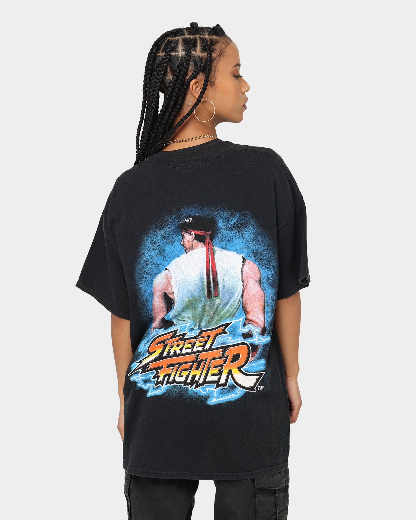 Goat Crew X Street Fighter Ryu Vintage T-Shirt Black Wash Style001