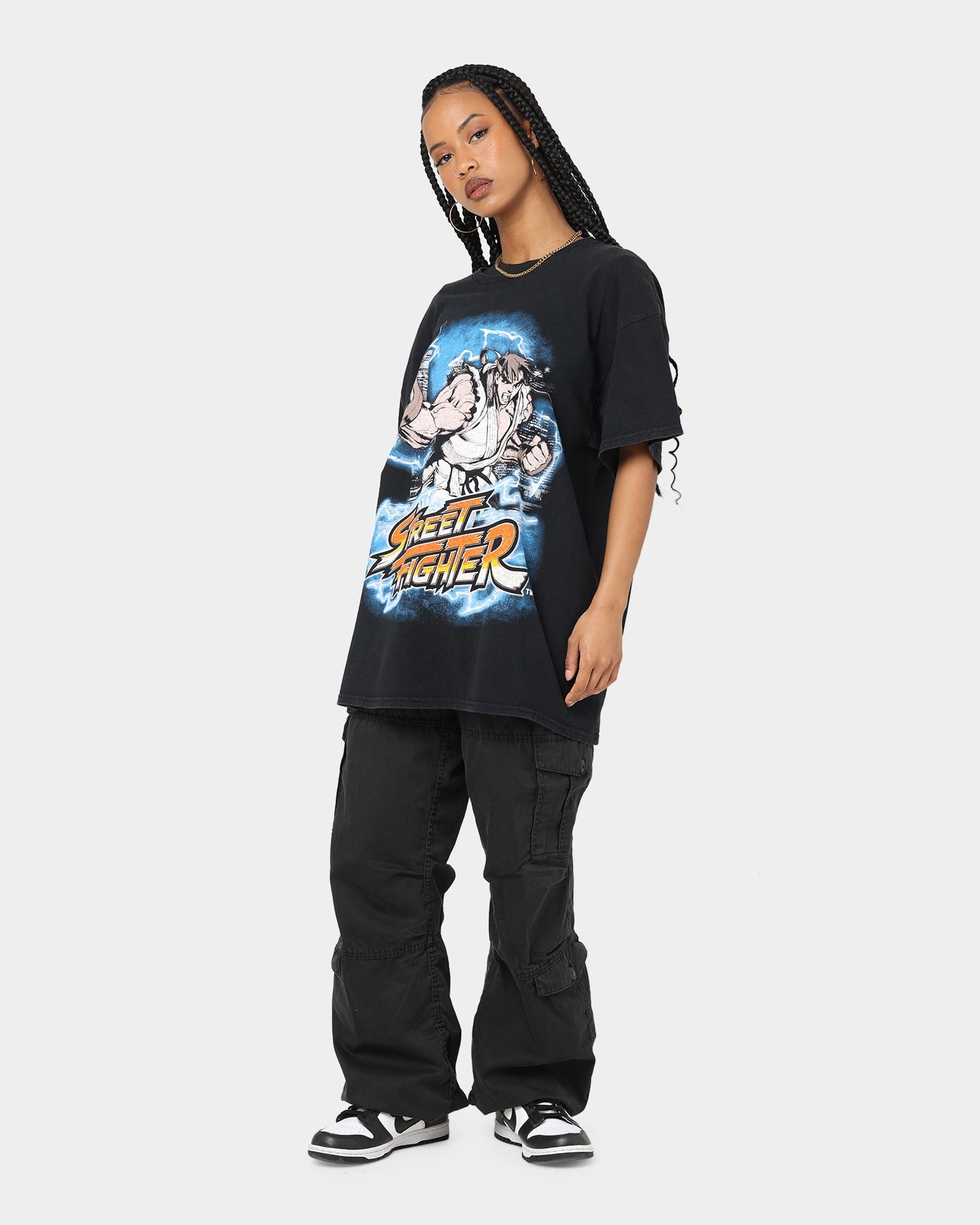 Goat Crew X Street Fighter Ryu Vintage T-Shirt Black Wash Style001
