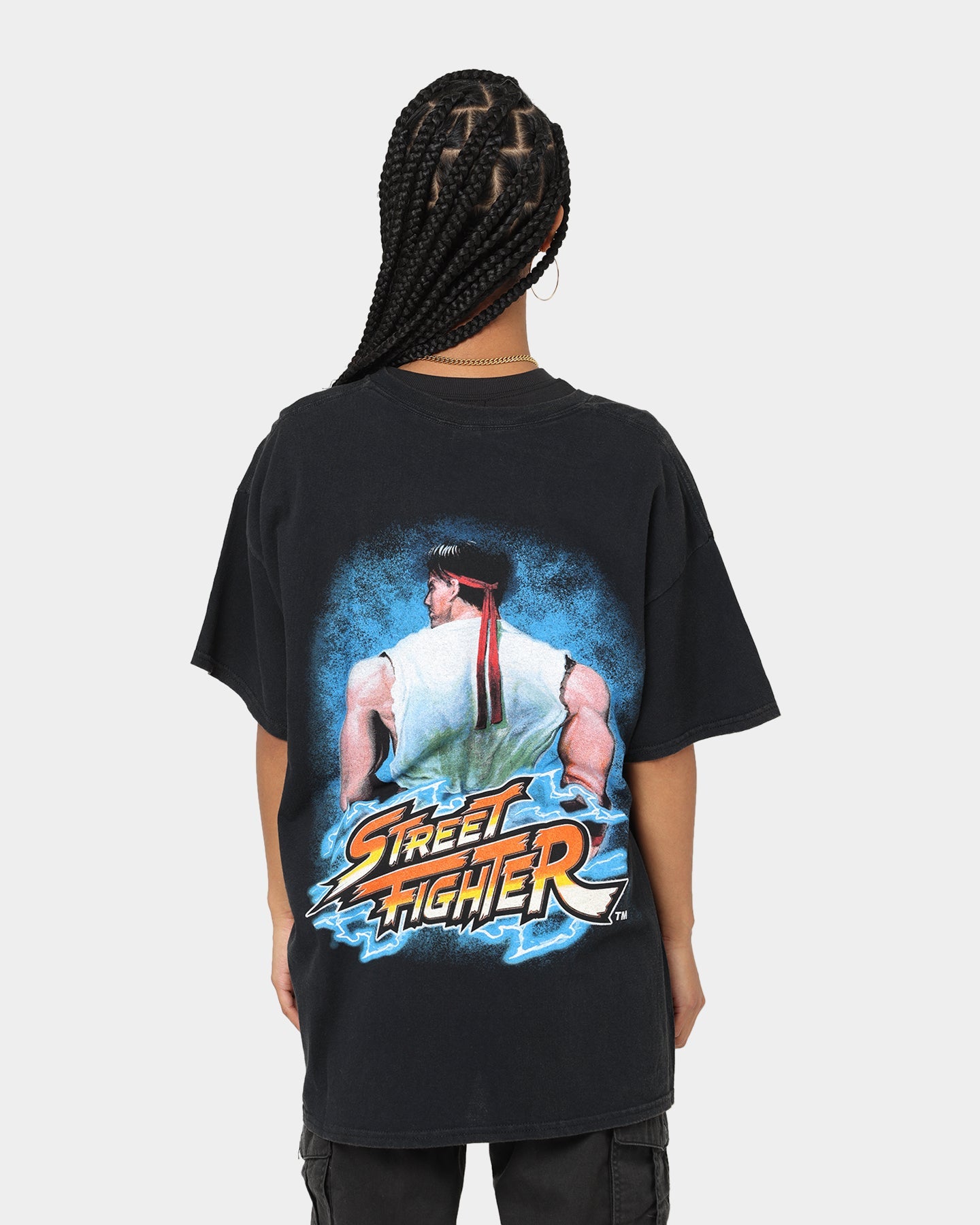 Goat Crew X Street Fighter Ryu Vintage T-Shirt Black Wash Style001