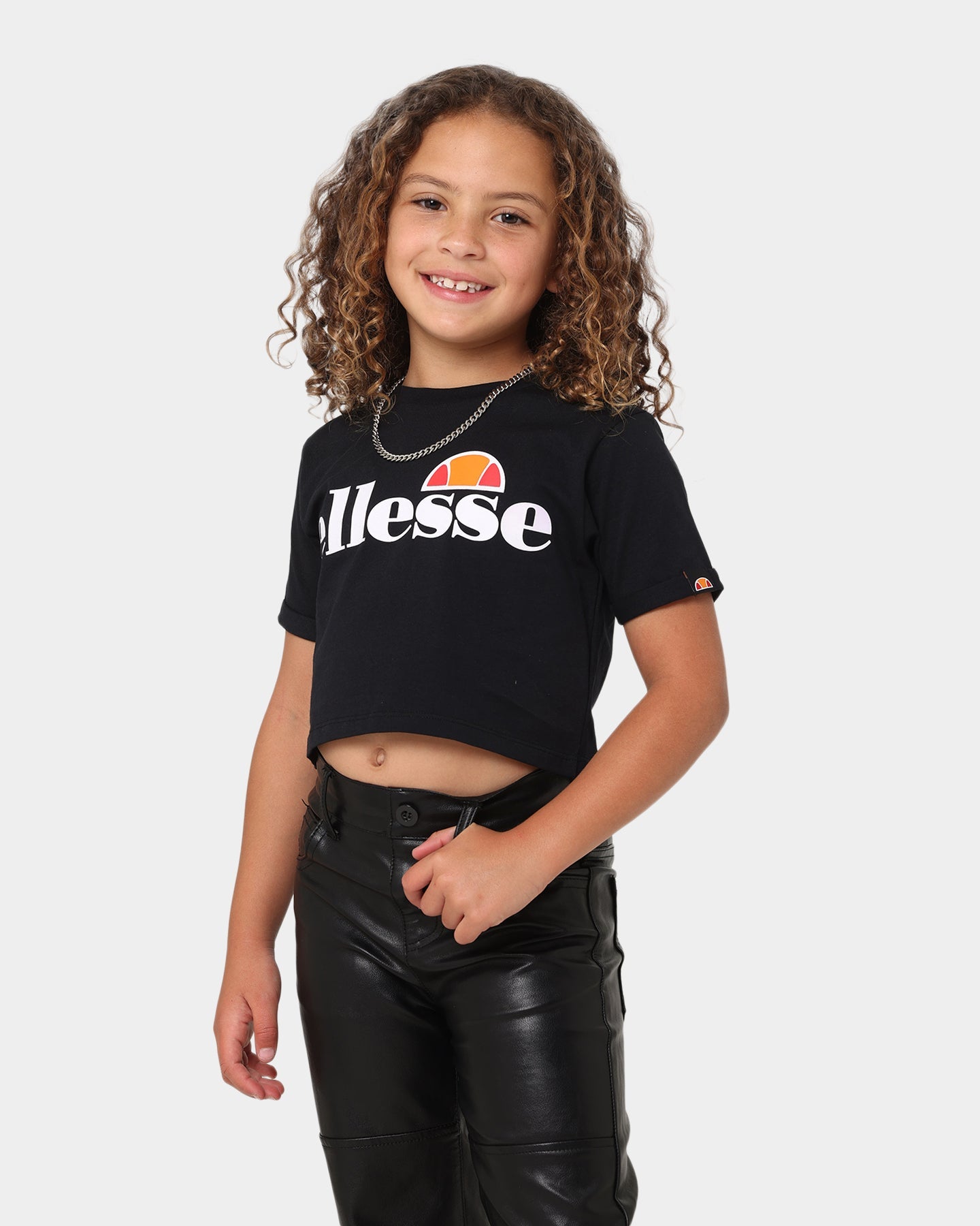 Ellesse Kids' Nicky Cropped T-Shirt Black Style001