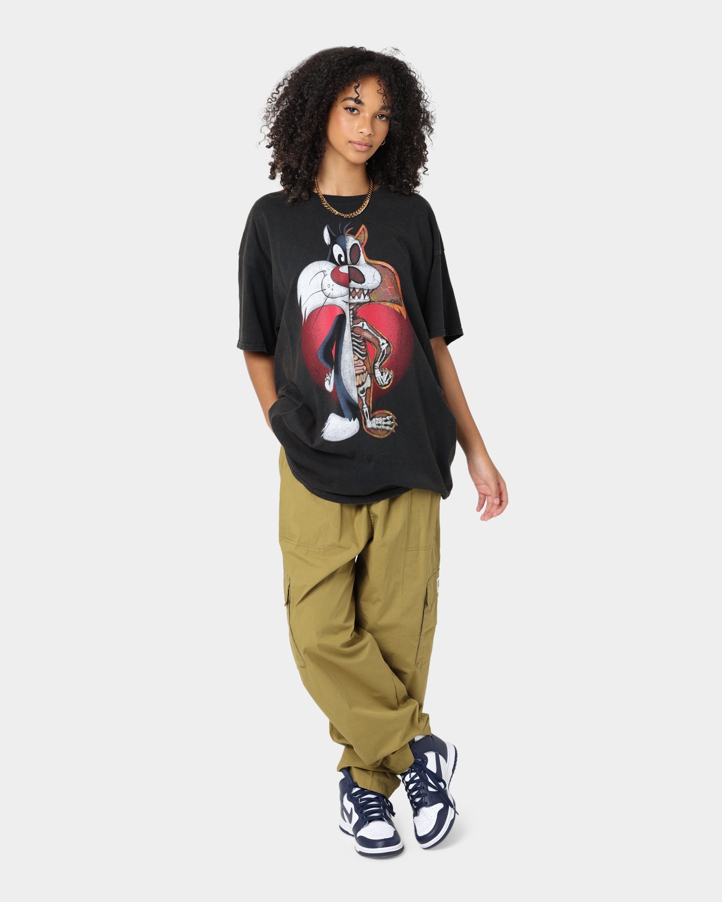 Goat Crew X Looney Tunes Sylvester Vintage T-Shirt Black Wash Style001