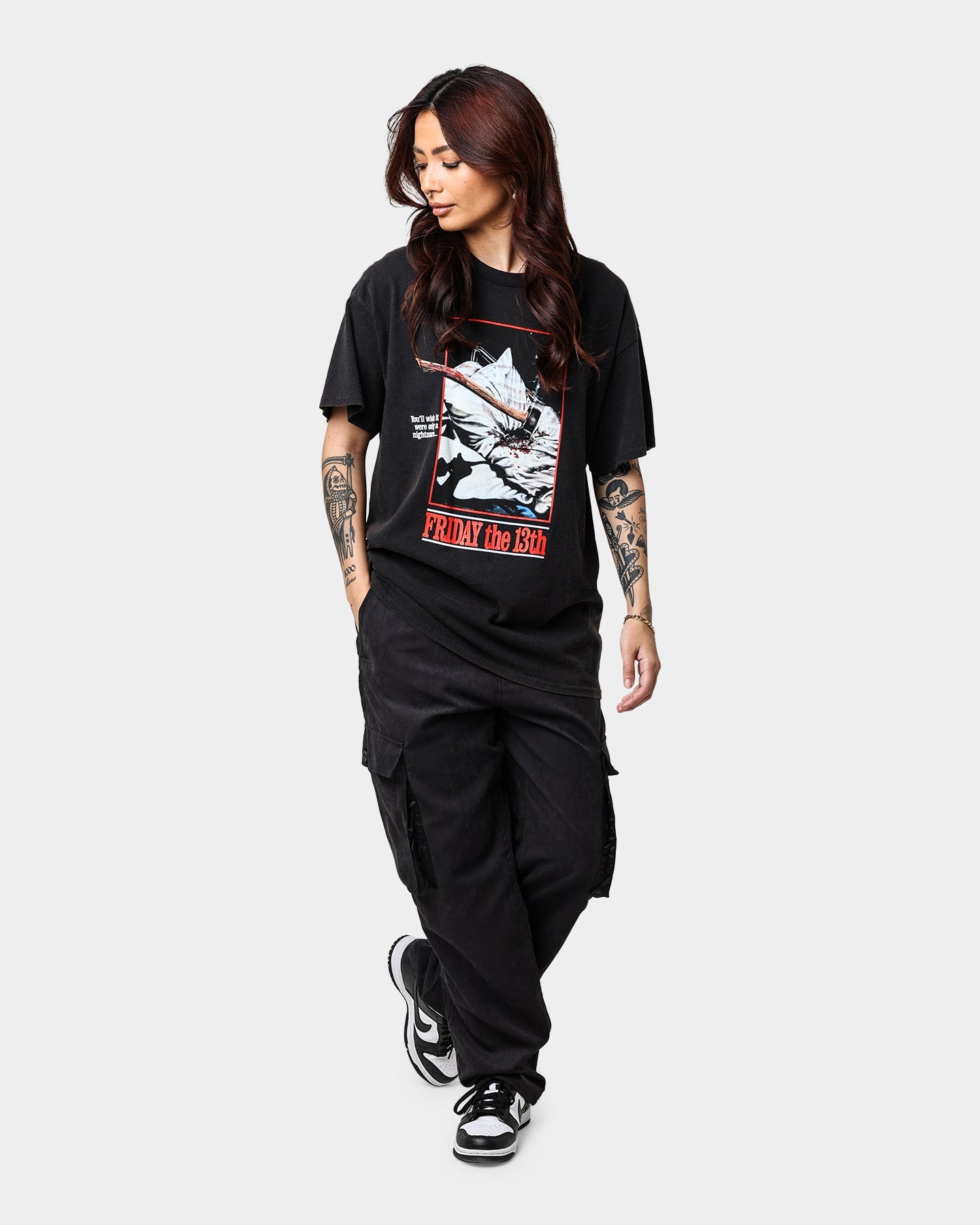 American Thrift X Friday the 13th Friday the 13th Vintage T-Shirt Vintage Black Style001