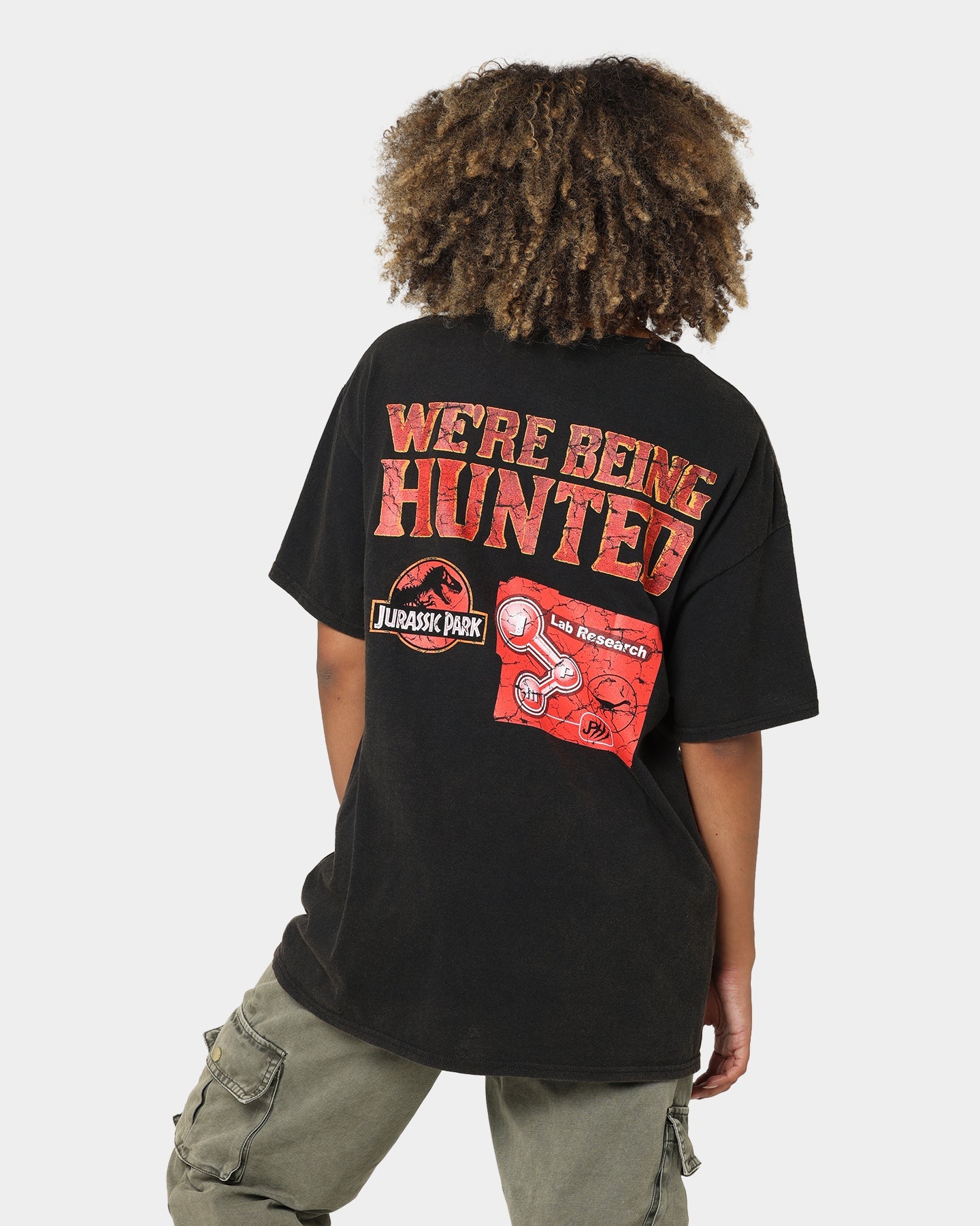 American Thrift X Jurassic Park Mega Mayhem Vintage T-Shirt Black Wash Style001