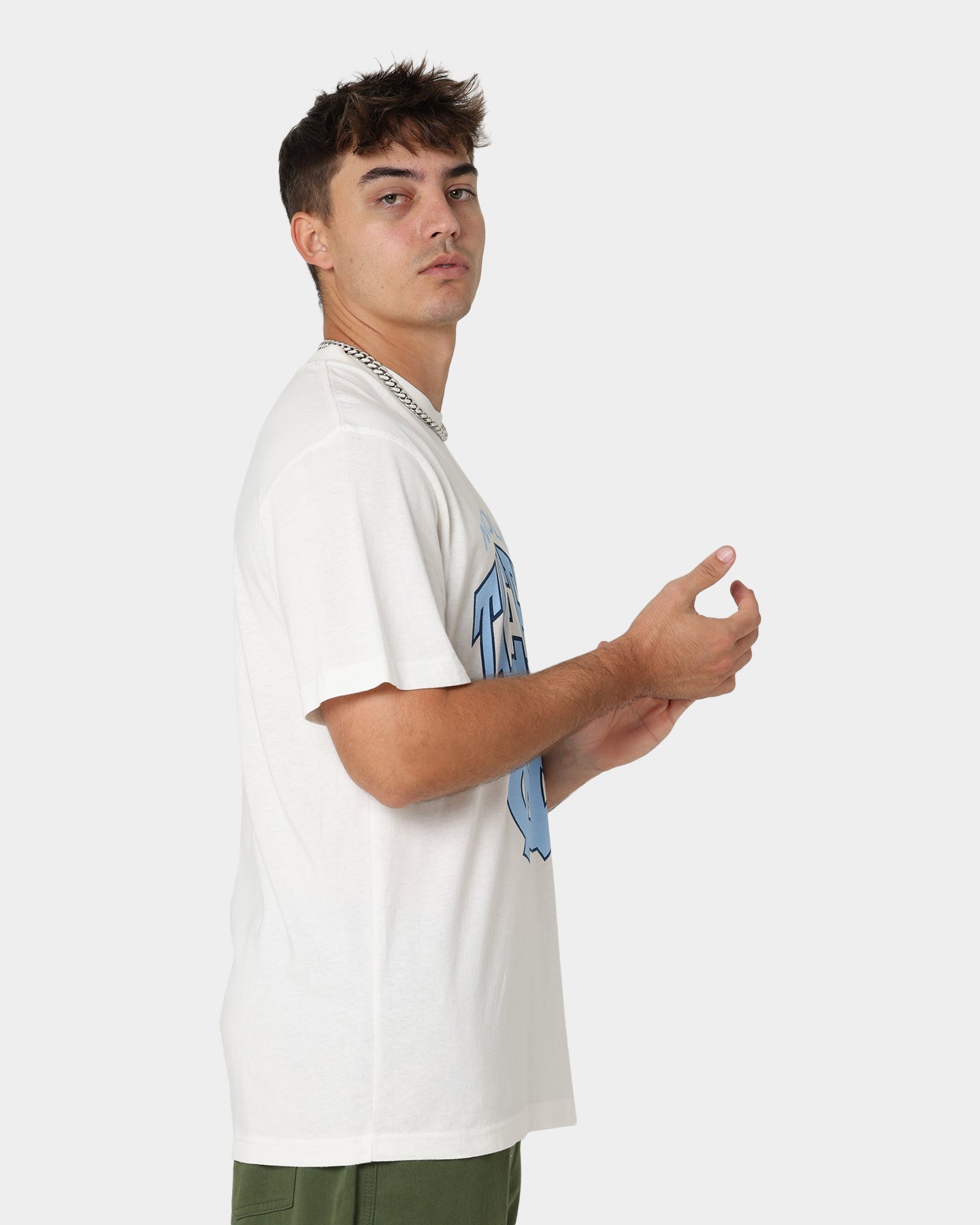 Mitchell & Ness UNC Tar Heels XL Arch Vintage T-Shirt Vintage White