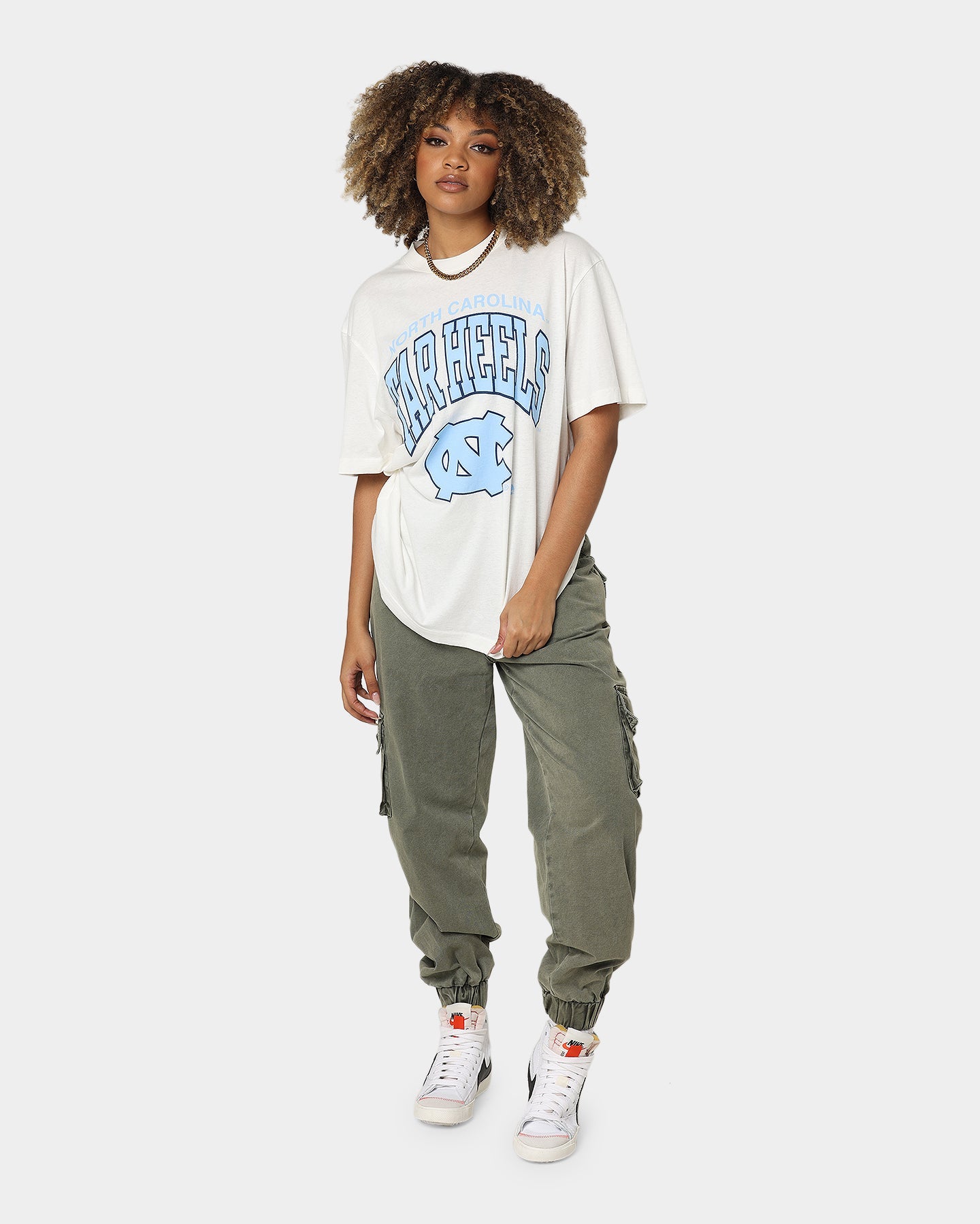 Mitchell & Ness UNC Tar Heels XL Arch Vintage T-Shirt Vintage White Style001