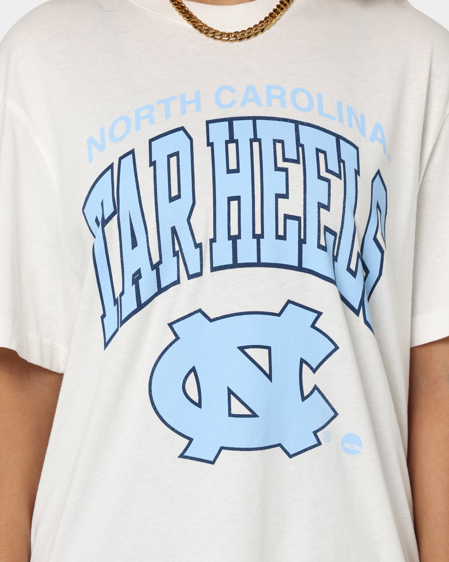 Mitchell & Ness UNC Tar Heels XL Arch Vintage T-Shirt Vintage White Style001