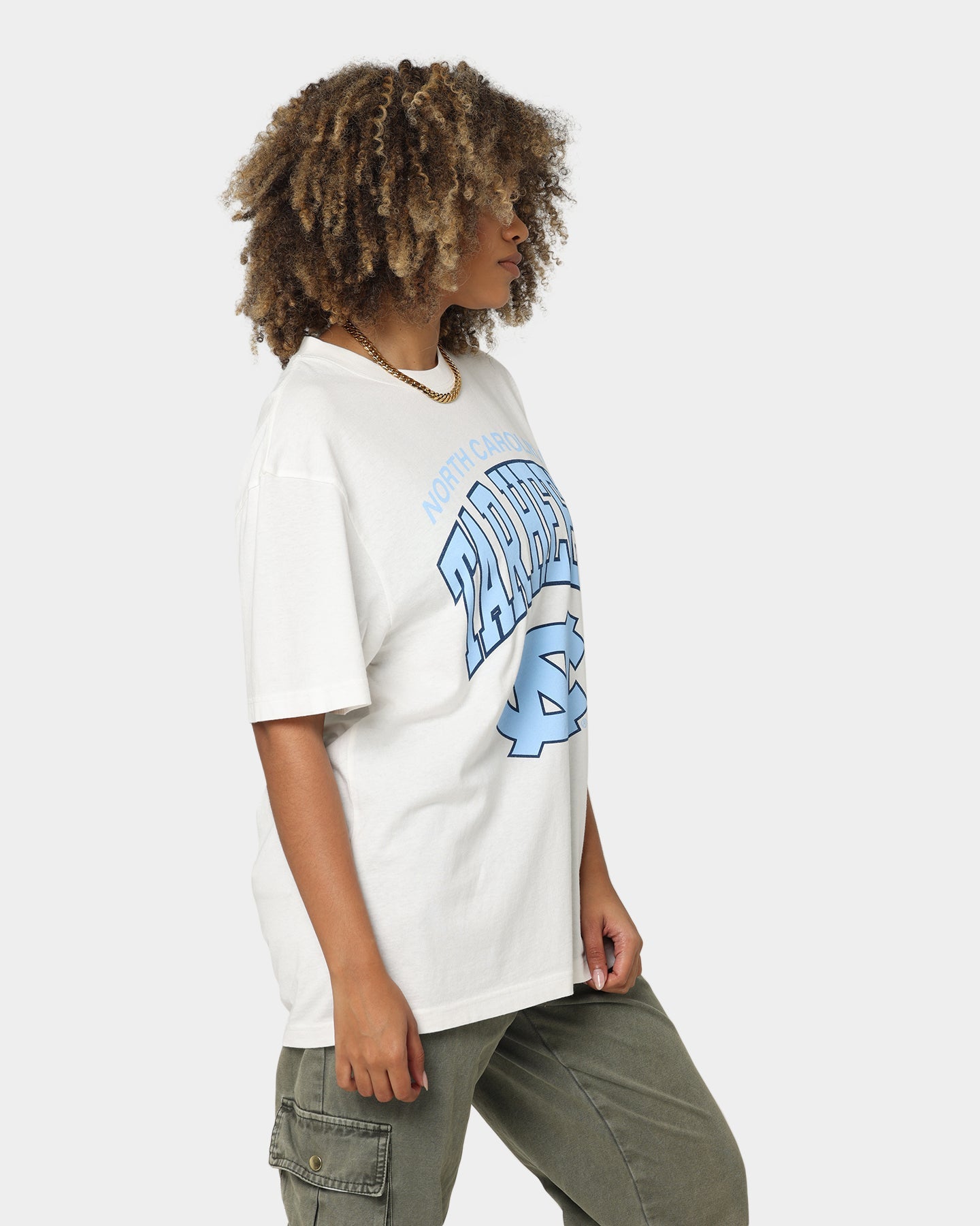 Mitchell & Ness UNC Tar Heels XL Arch Vintage T-Shirt Vintage White Style001