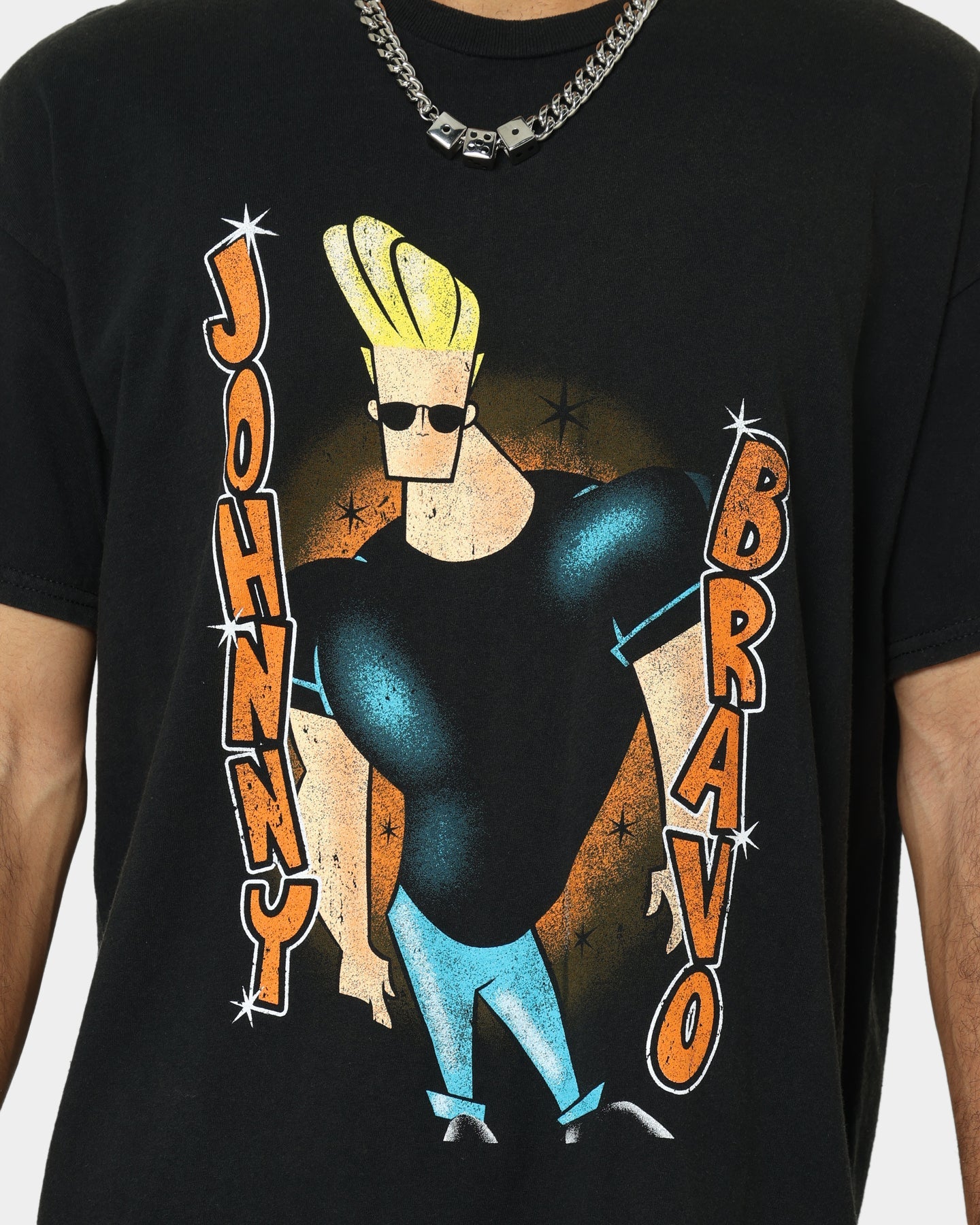American Thrift X Johnny Bravo Man, I'm Pretty Vintage T-Shirt Black Wash