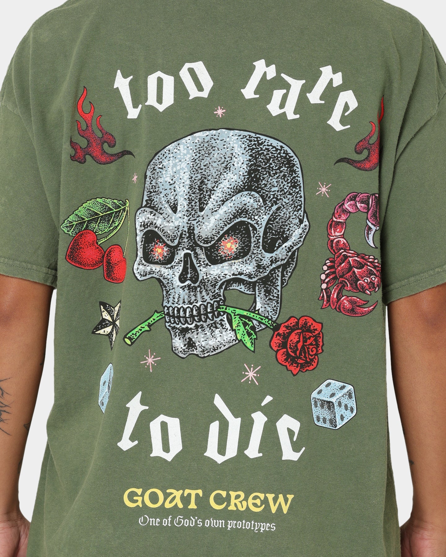Goat Crew Too Weird To Live Vintage T-Shirt Military