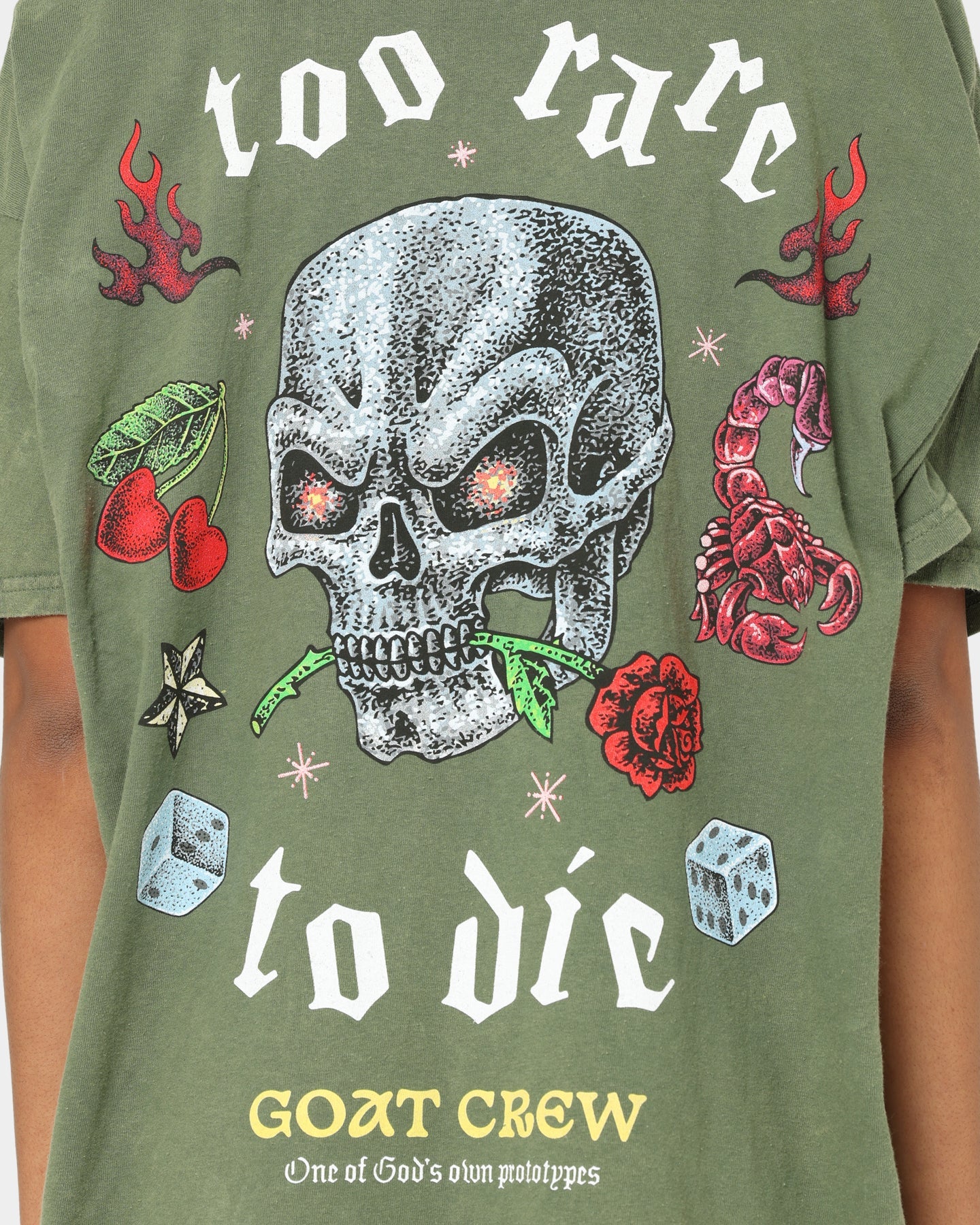 Goat Crew Too Weird To Live Vintage T-Shirt Military Style001
