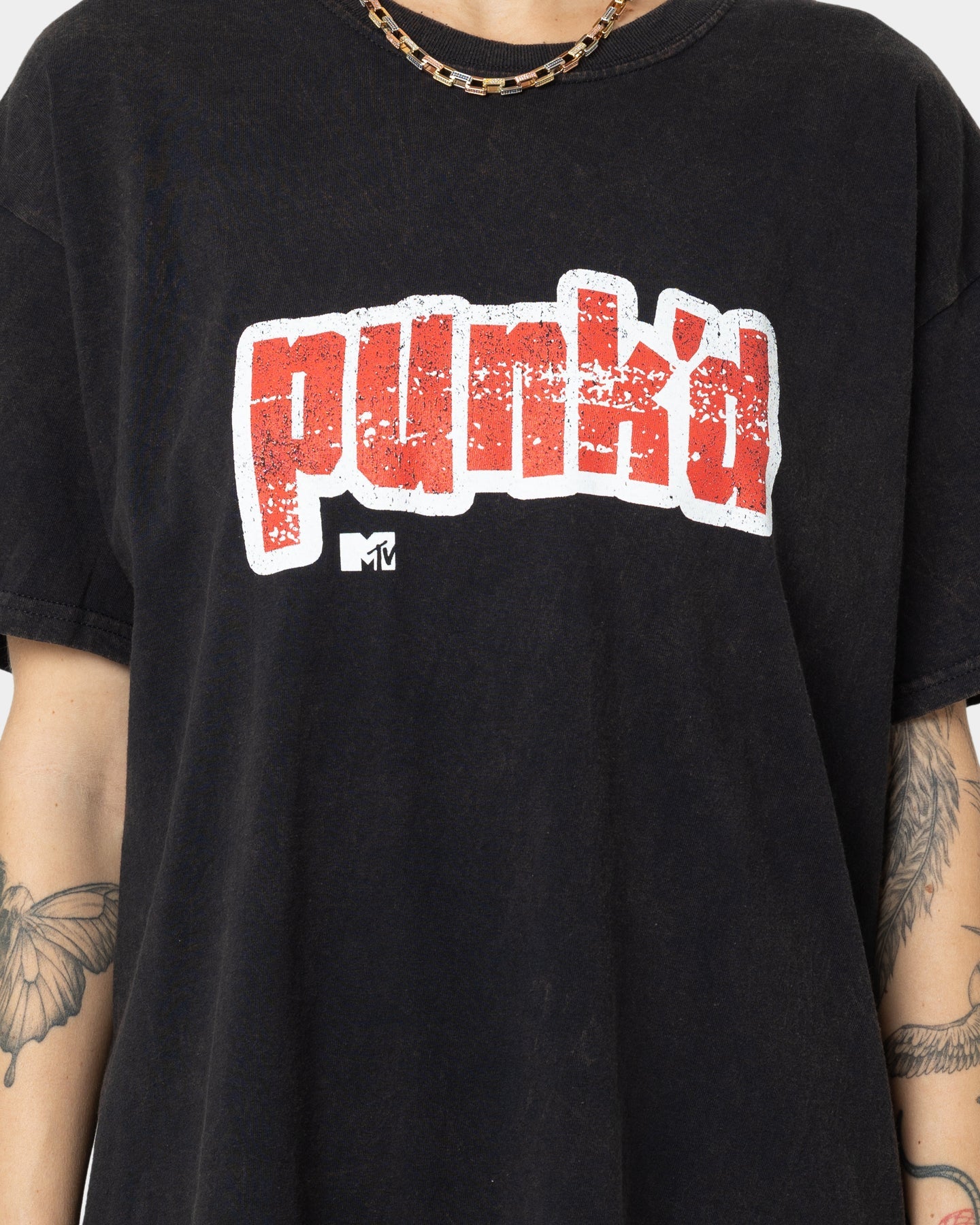 American Thrift X MTV Punk'd Vintage T-Shirt Black Wash Style001