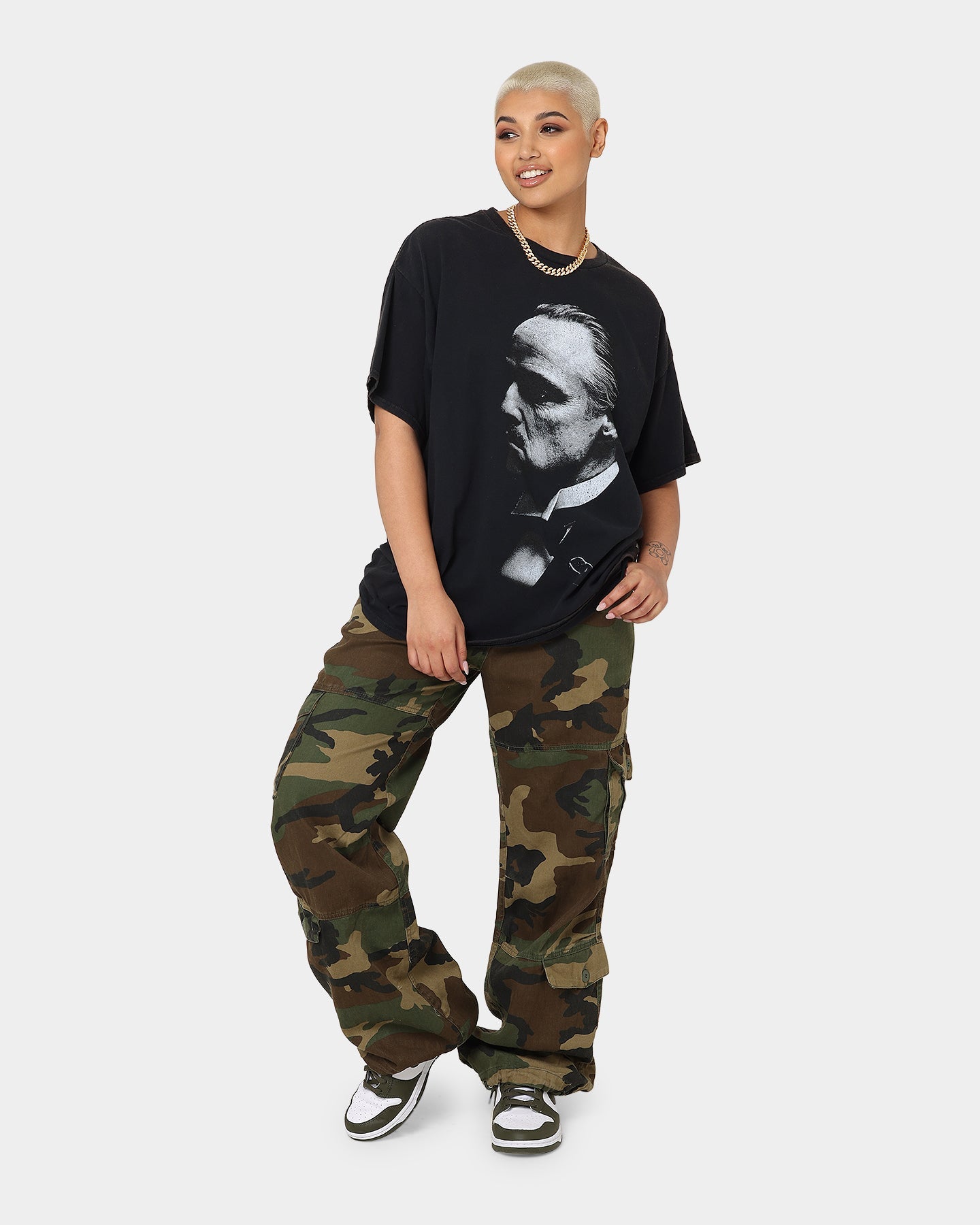 American Thrift X The Godfather The Don Vintage T-Shirt Black Wash Style001