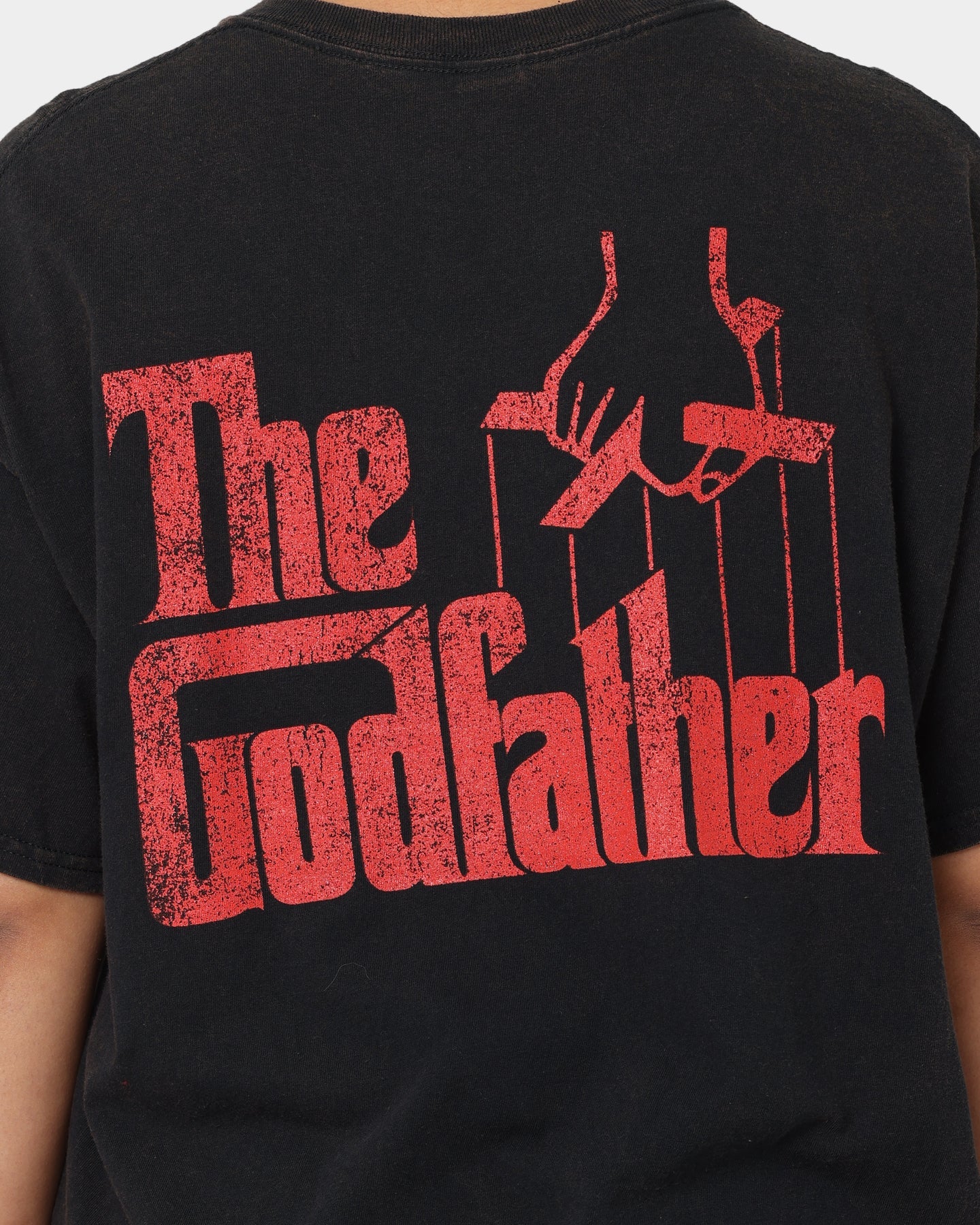 American Thrift X The Godfather The Godfather Cat Vintage T-Shirt Black Wash Style001