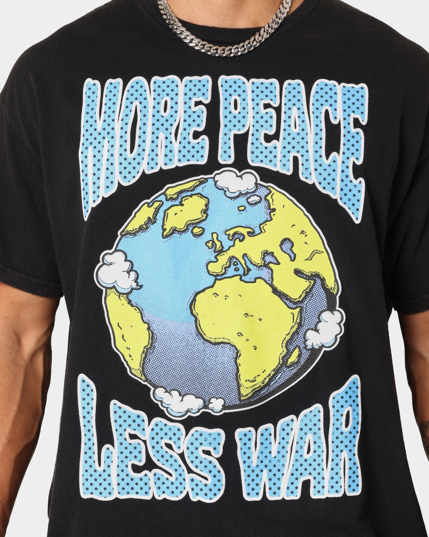 Goat Crew More Peace Less War Vintage T-Shirt Washed Black