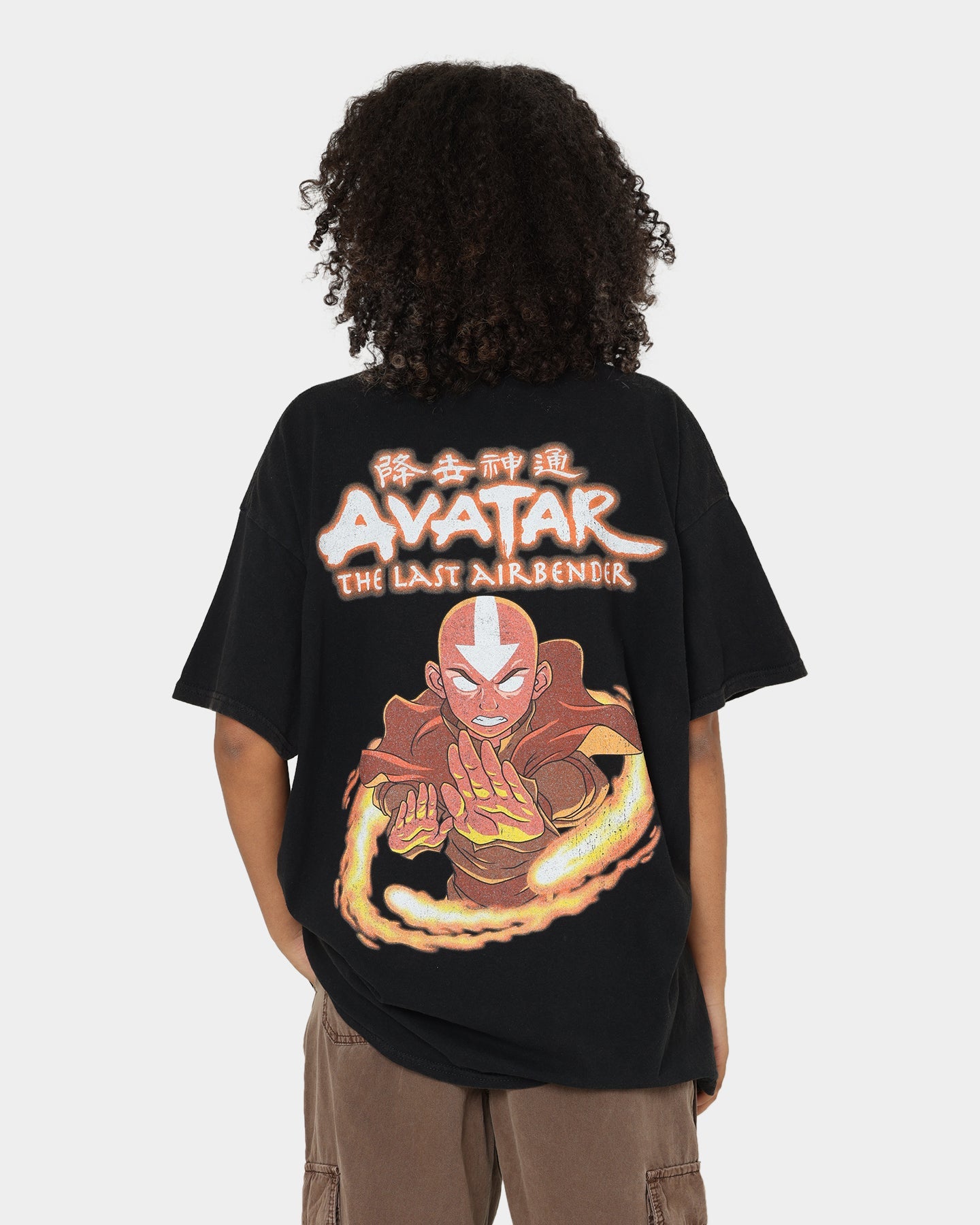 Goat Crew X Avatar: Aang Fire Vintage T-Shirt Washed Black Style001