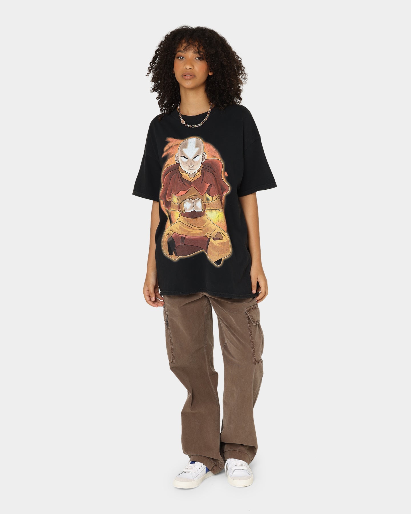 Goat Crew X Avatar: Aang Fire Vintage T-Shirt Washed Black Style001