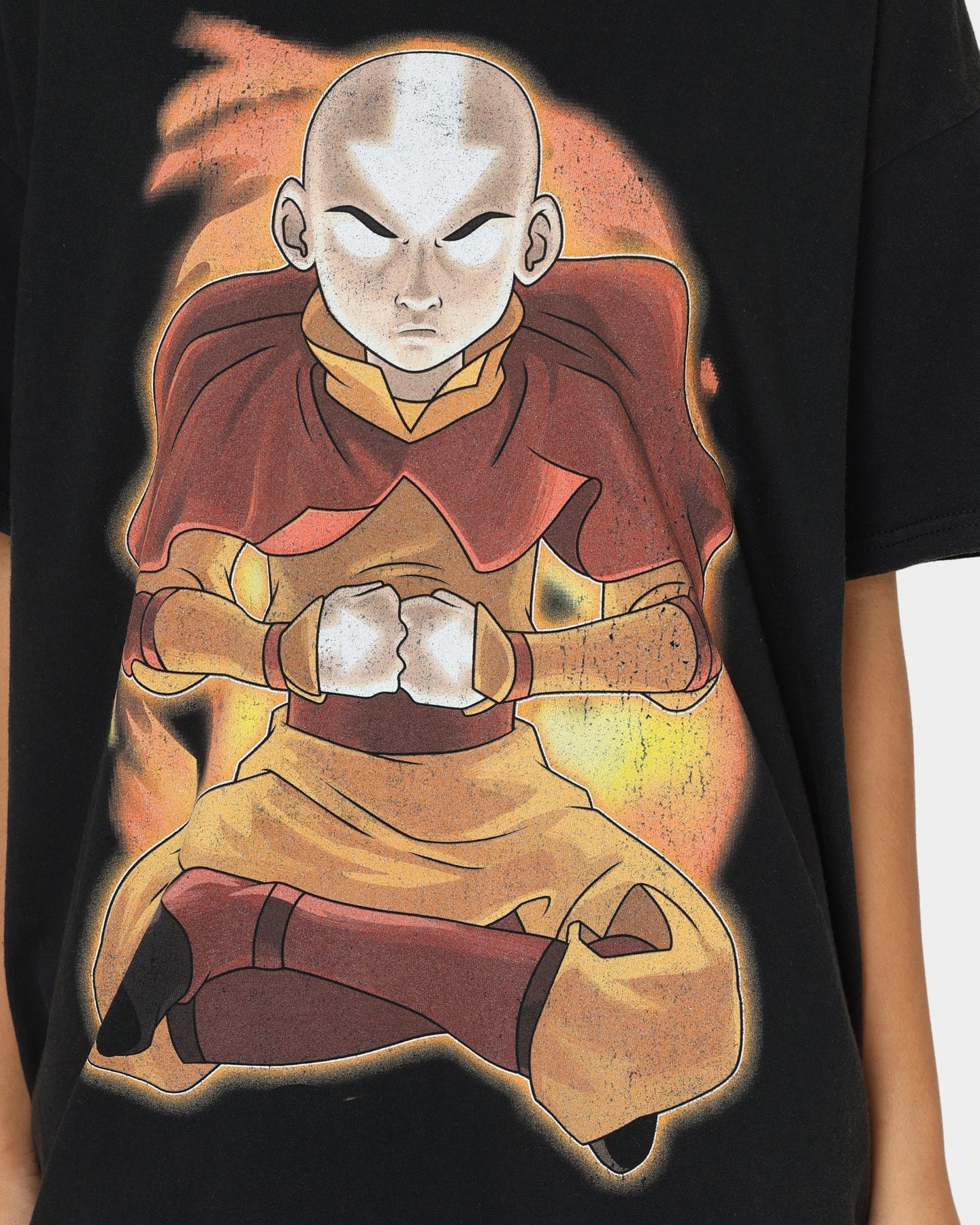 Goat Crew X Avatar: Aang Fire Vintage T-Shirt Washed Black Style001