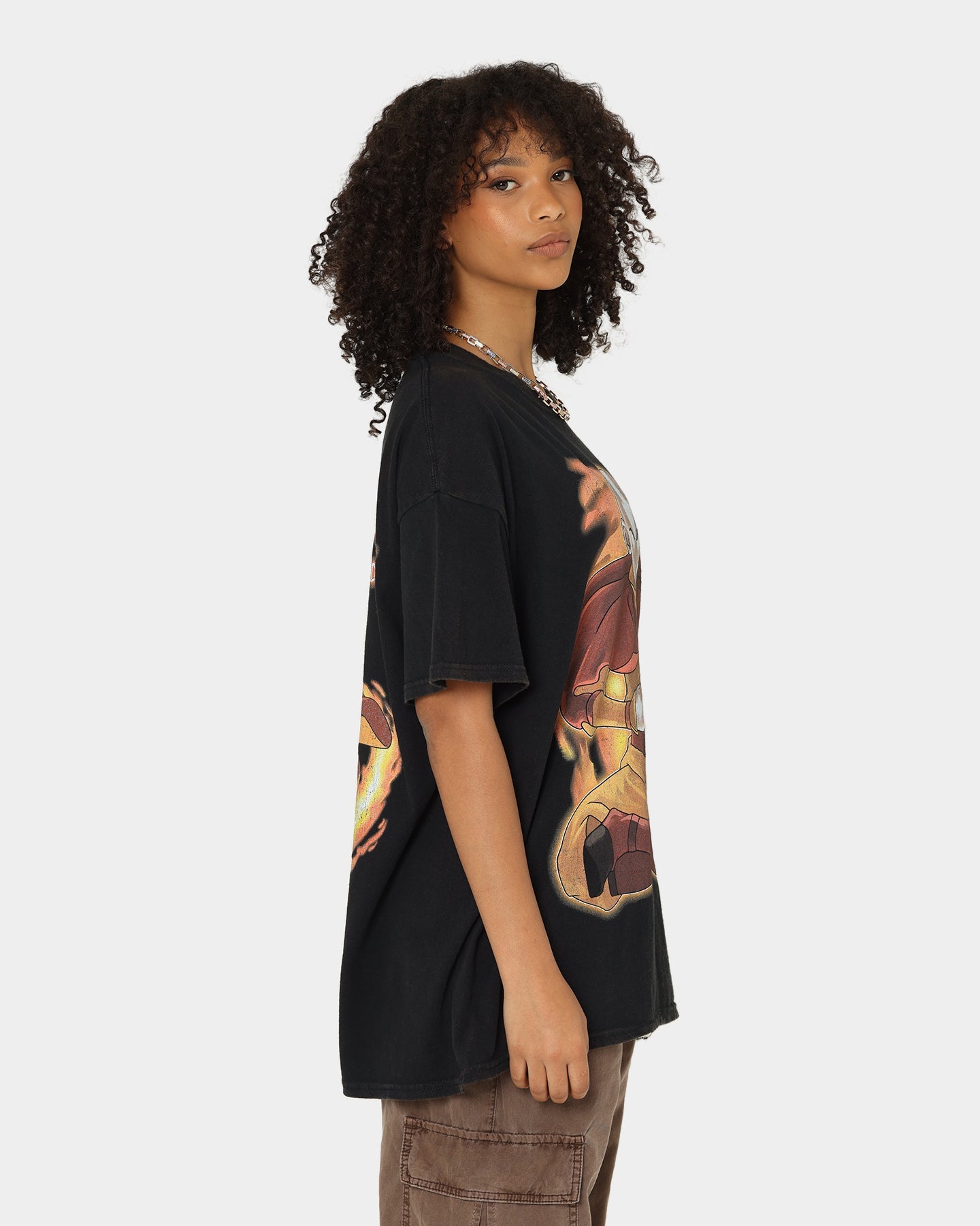 Goat Crew X Avatar: Aang Fire Vintage T-Shirt Washed Black Style001