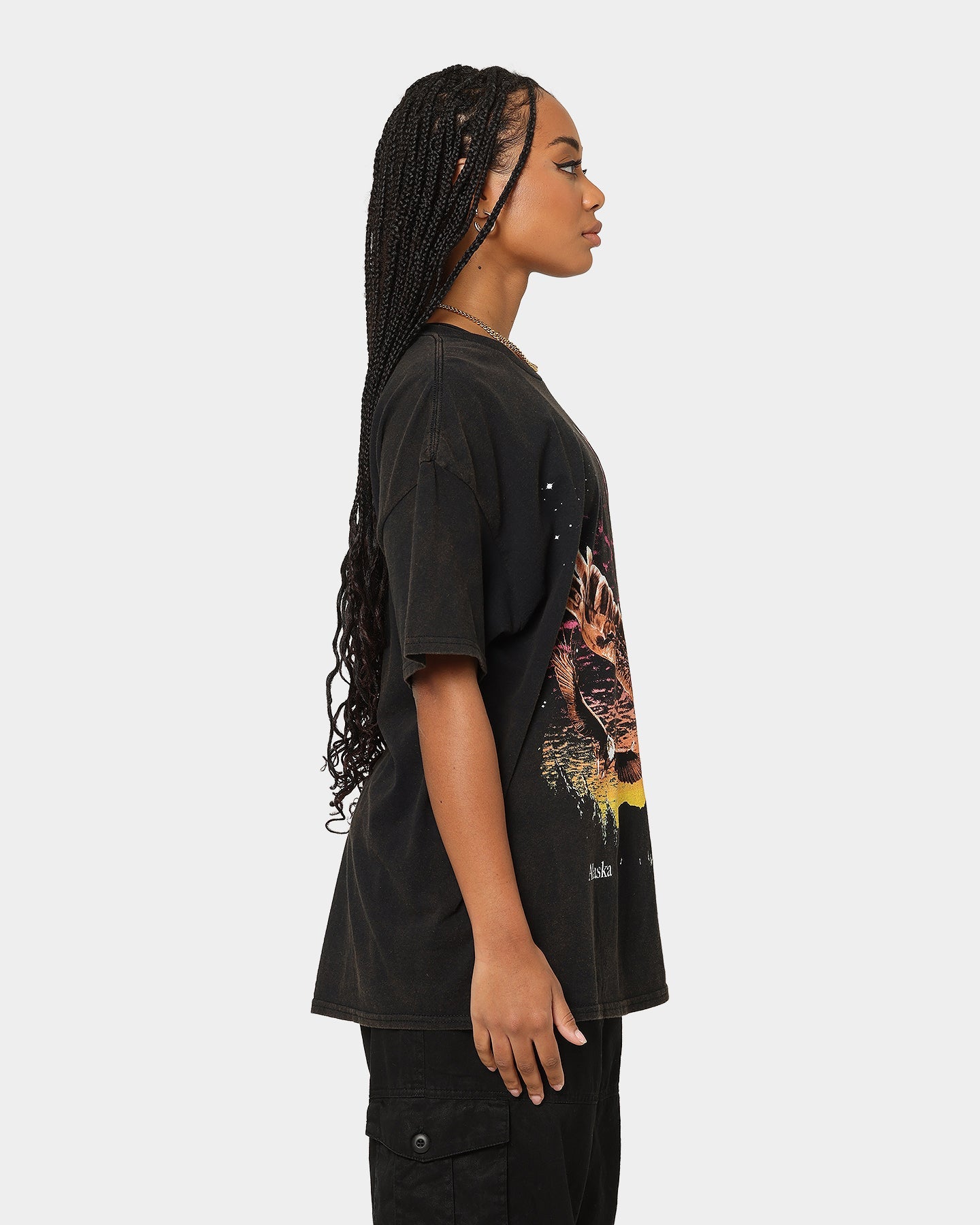 American Thrift Alaska Vintage T-Shirt Washed Black Style001