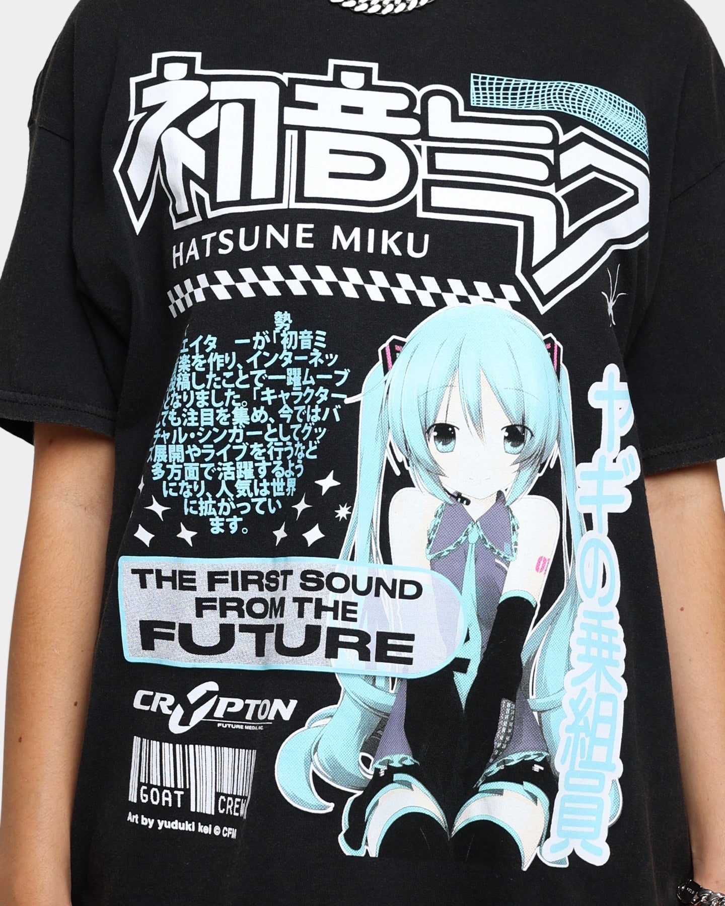 Goat Crew X Hatsune Miku Future Sound Vintage T-Shirt Washed Black Style001