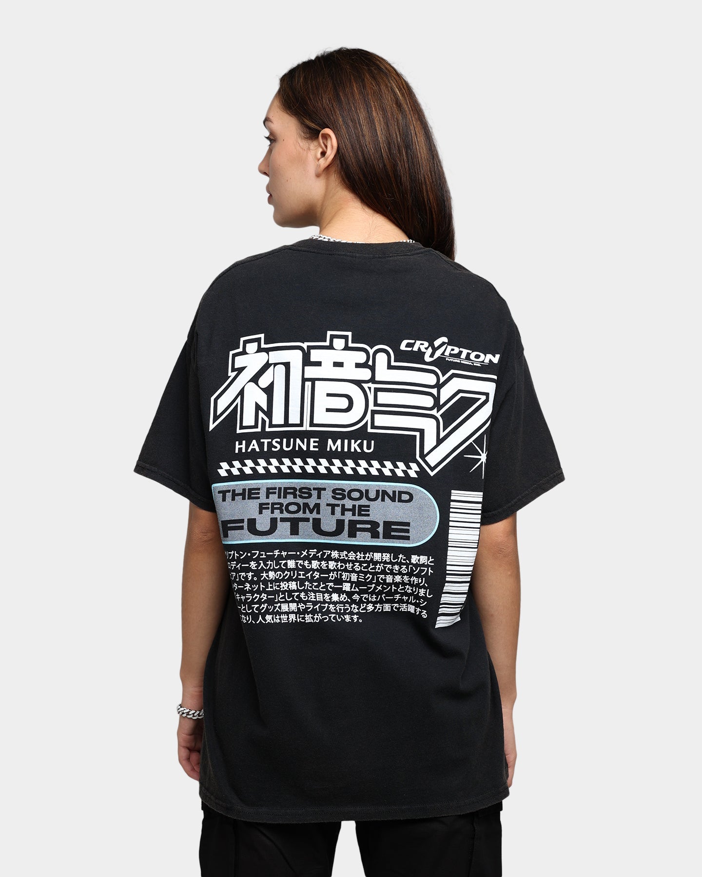 Goat Crew X Hatsune Miku Future Sound Vintage T-Shirt Washed Black Style001