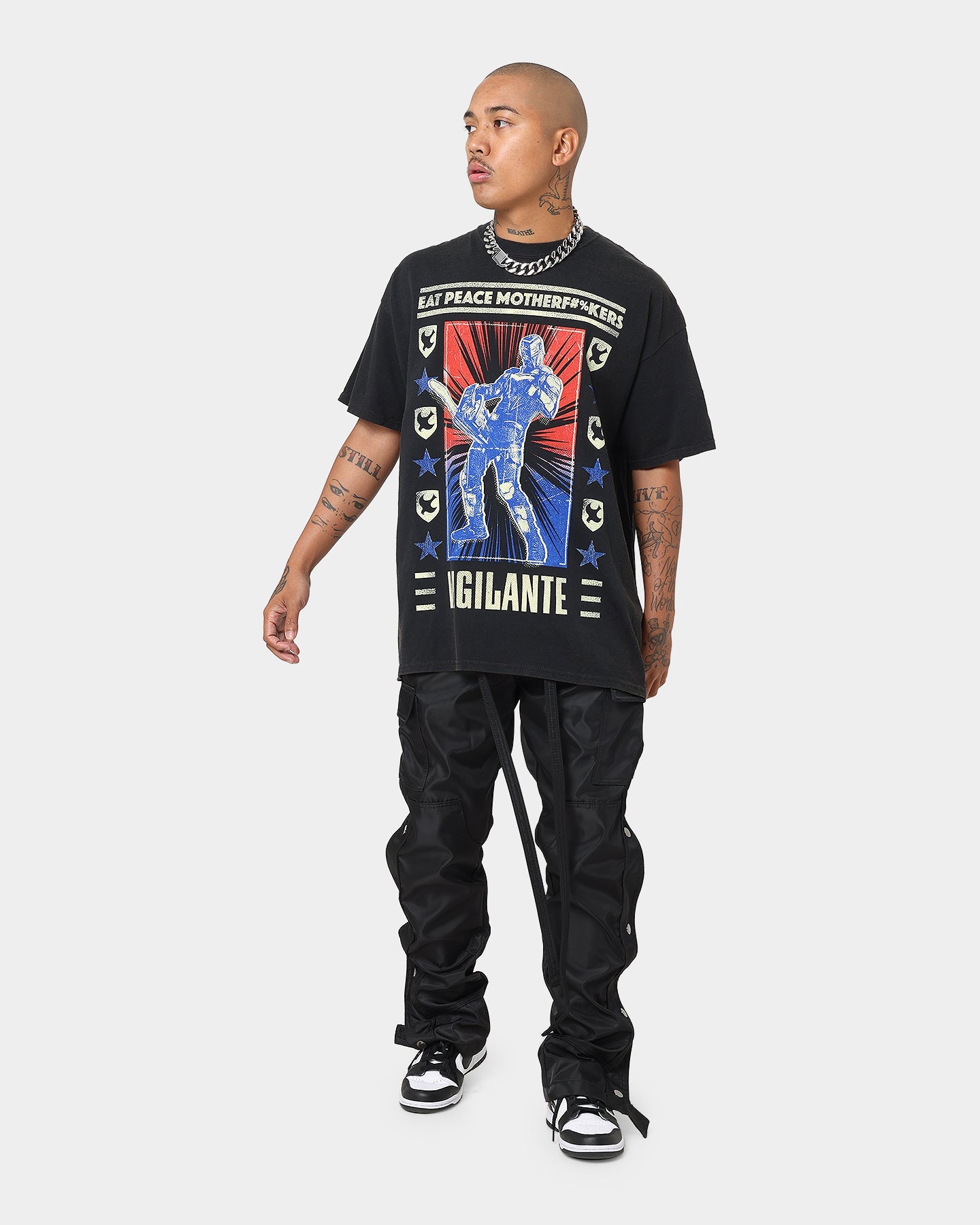Goat Crew X Peacemaker Vigilante Vintage T-Shirt Washed Black