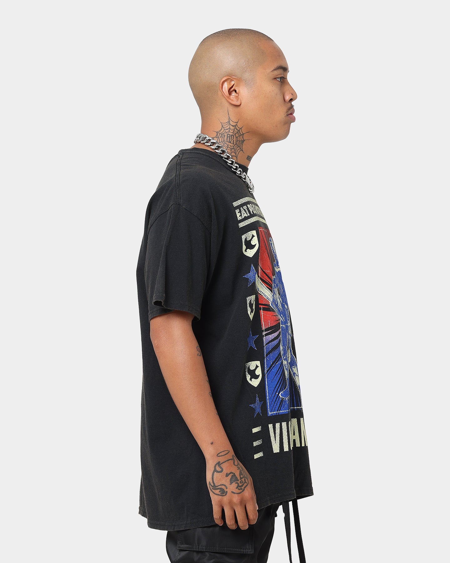 Goat Crew X Peacemaker Vigilante Vintage T-Shirt Washed Black