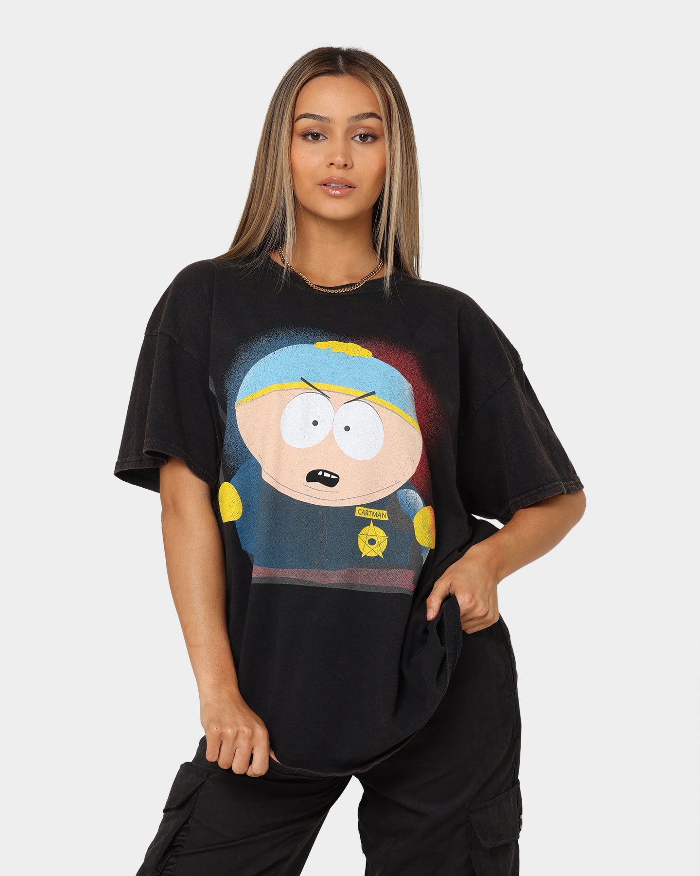Goat Crew X South Park Cartman Vintage T-Shirt Black Wash Style001