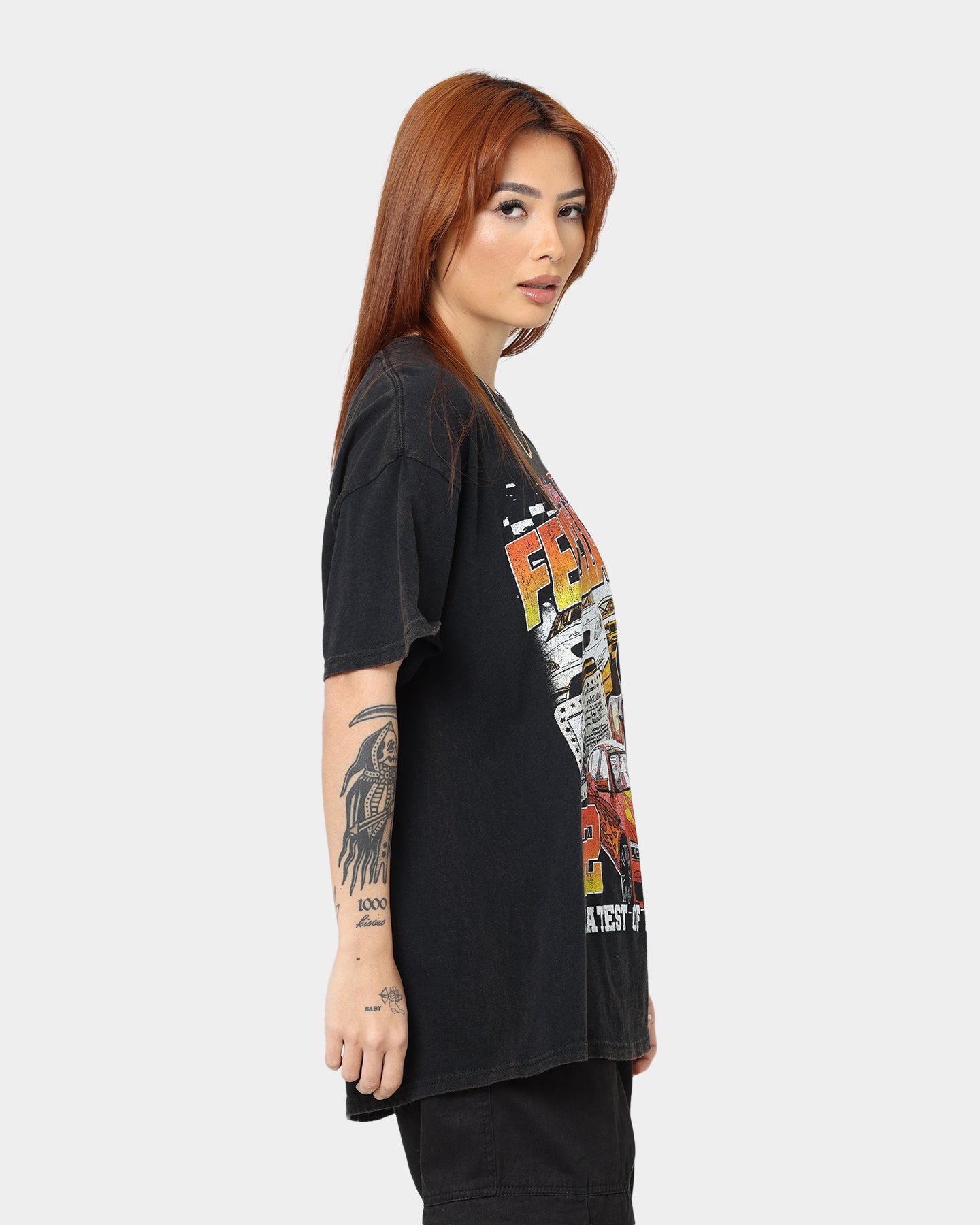 Goat Crew Team Felicia Vintage T-Shirt Black Wash Style001