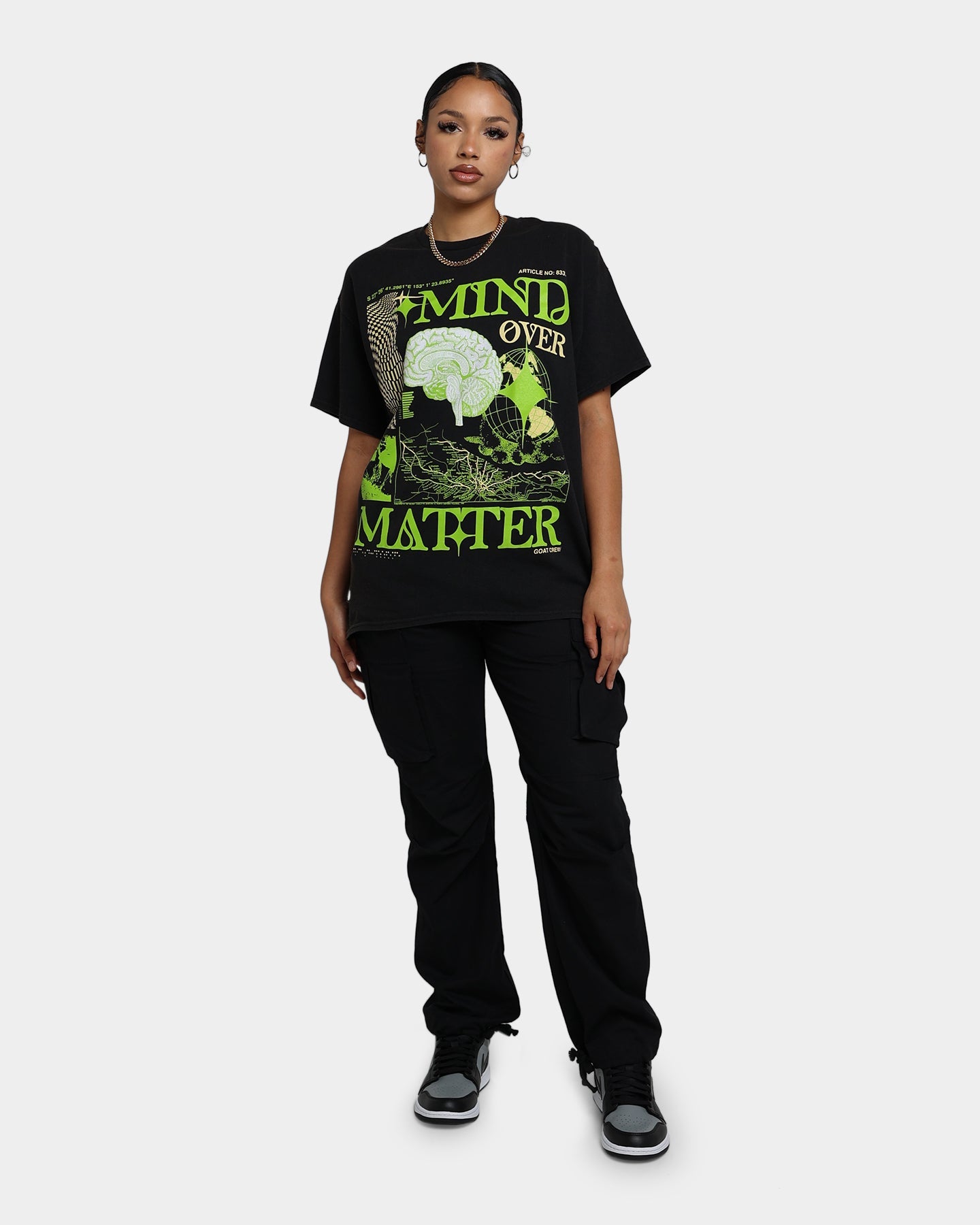 Goat Crew Mind Matter Vintage T-Shirt Washed Black Style001