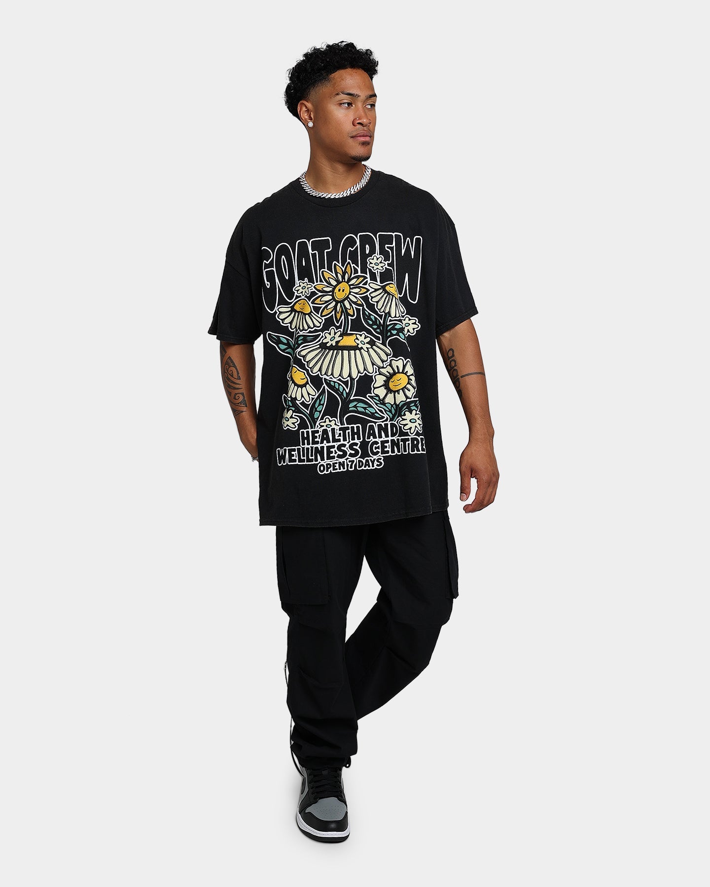 Goat Crew Heath And Wellness Vintage T-Shirt Black Wash