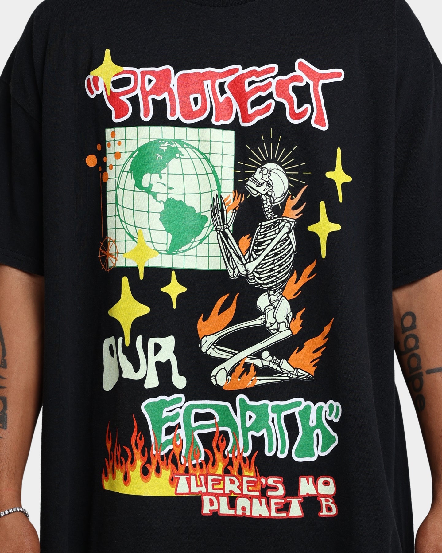 Goat Crew Protect Our Earth Vintage T-Shirt Black Wash