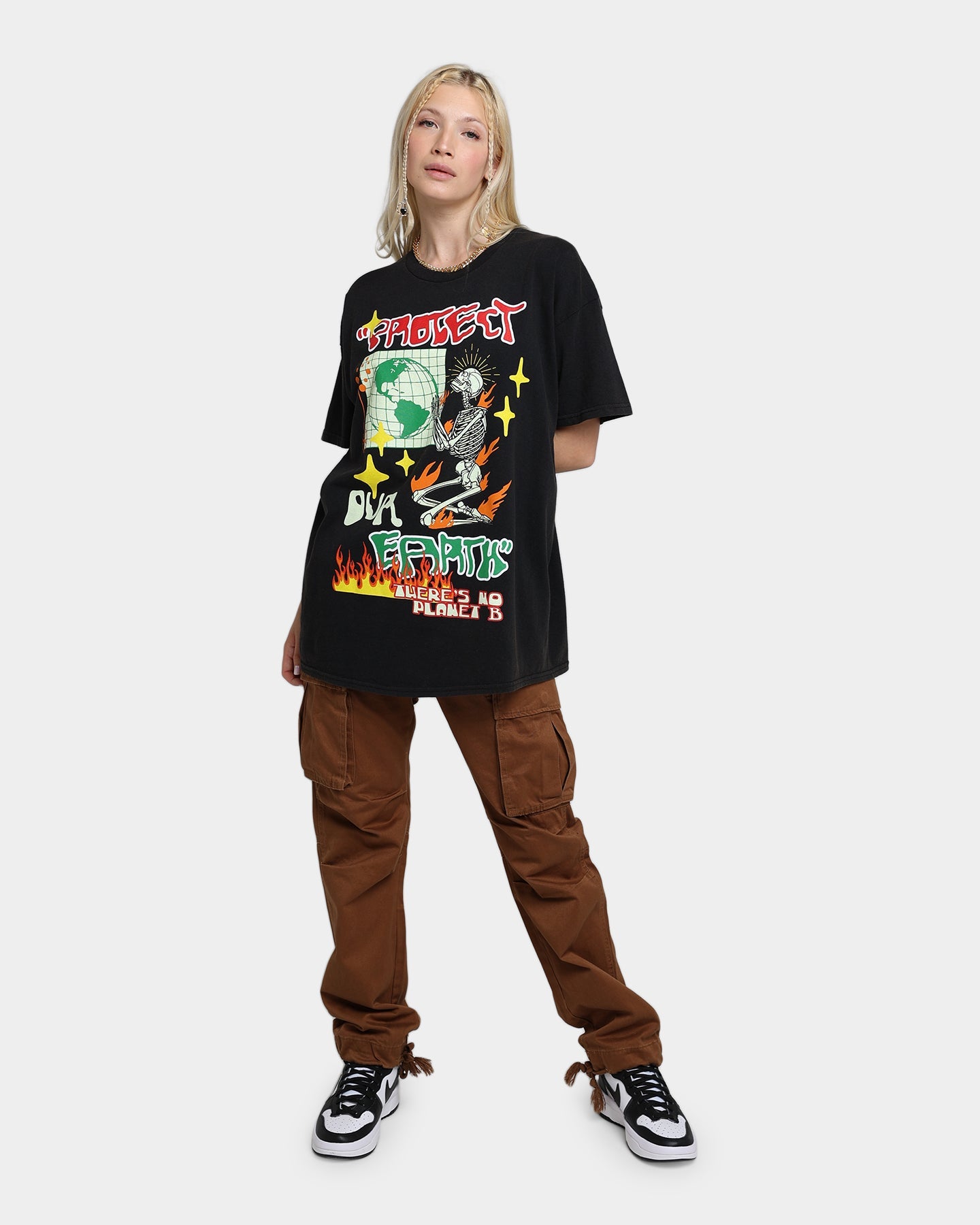 Goat Crew Protect Our Earth Vintage T-Shirt Black Wash Style001
