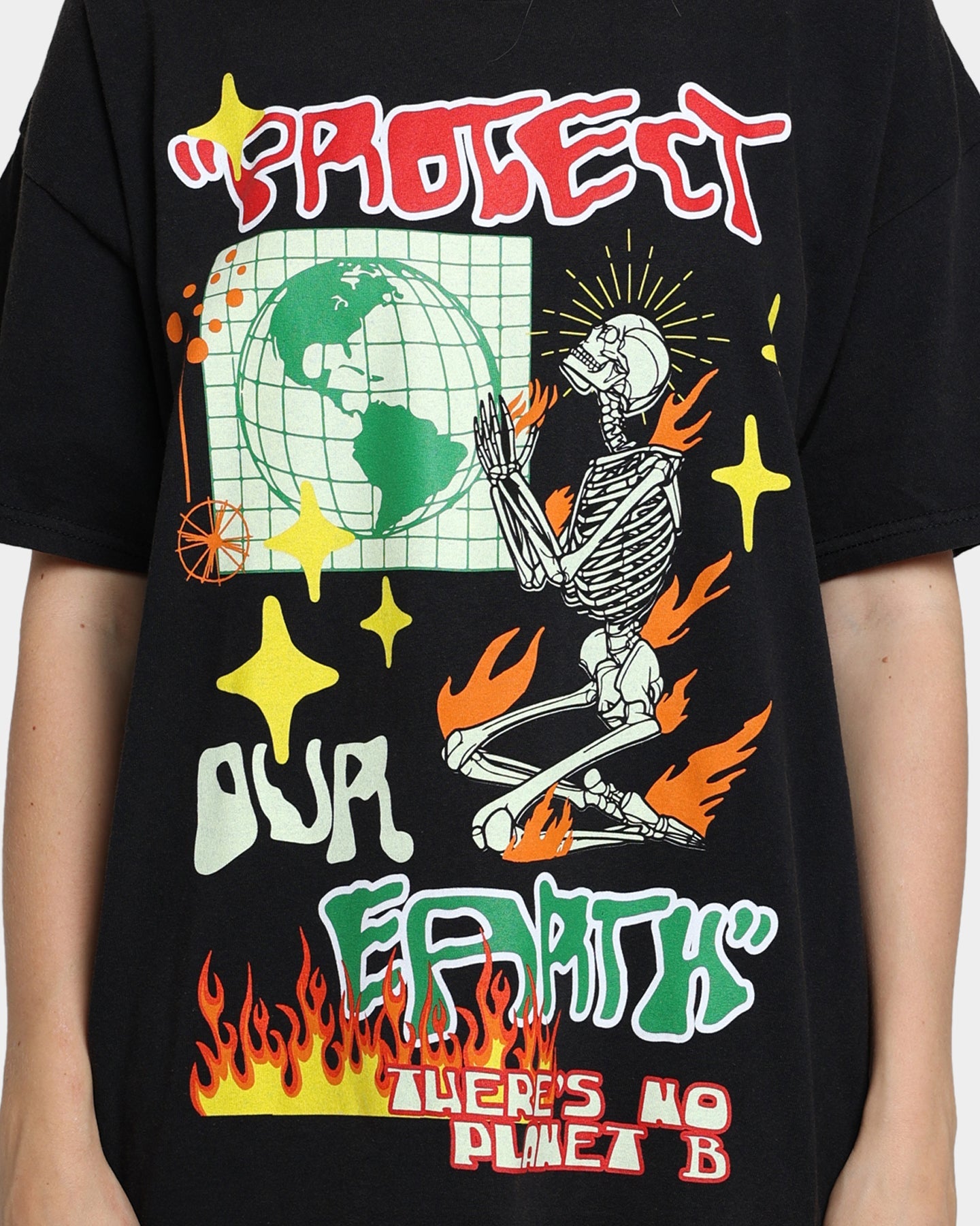 Goat Crew Protect Our Earth Vintage T-Shirt Black Wash Style001