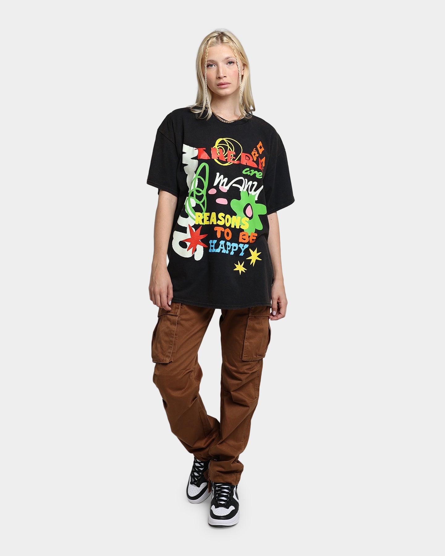 Goat Crew Reasons To Be Happy Vintage T-Shirt Black Wash Style001